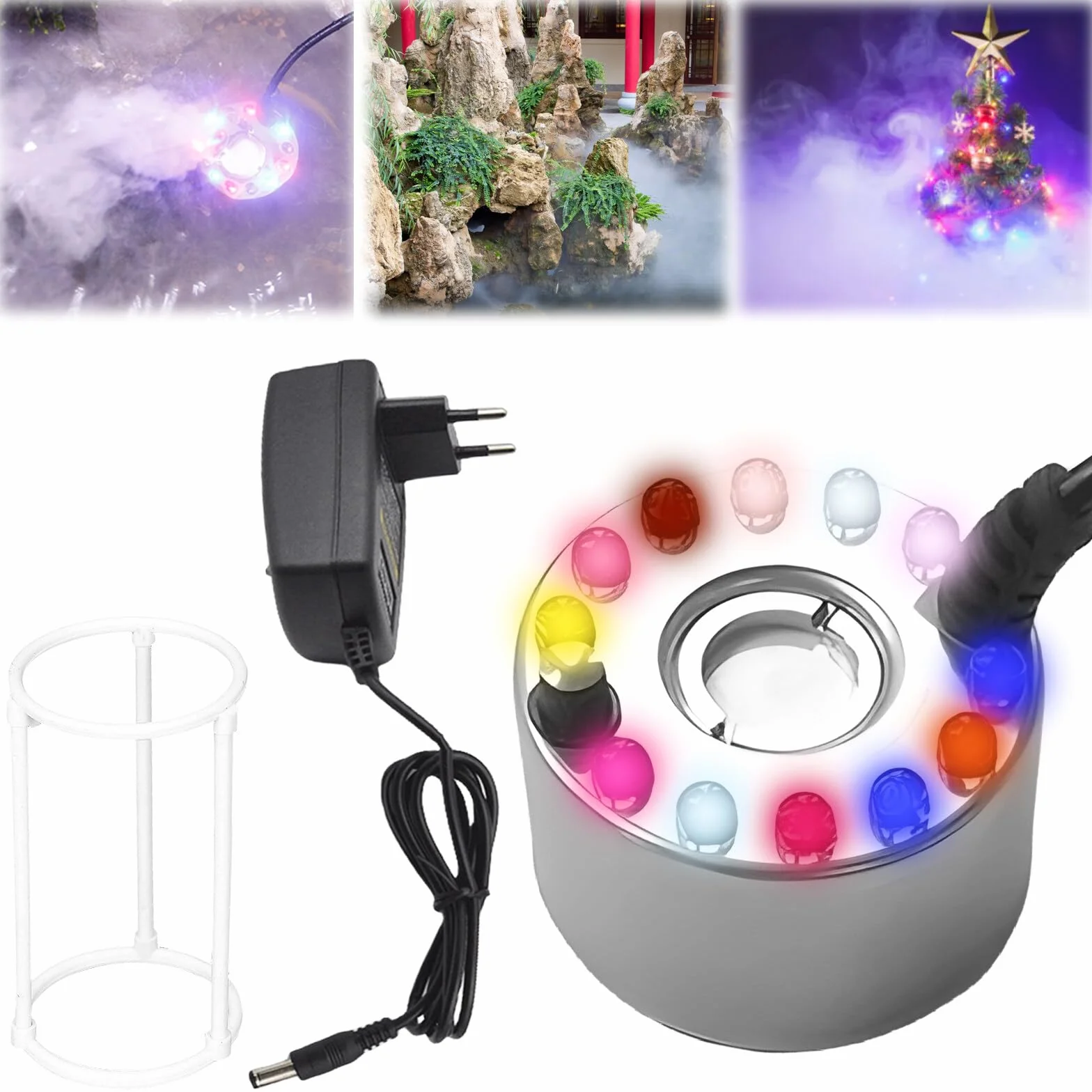 Wytwornica mgły ultradźwiękowa 24 V LED do fontanny