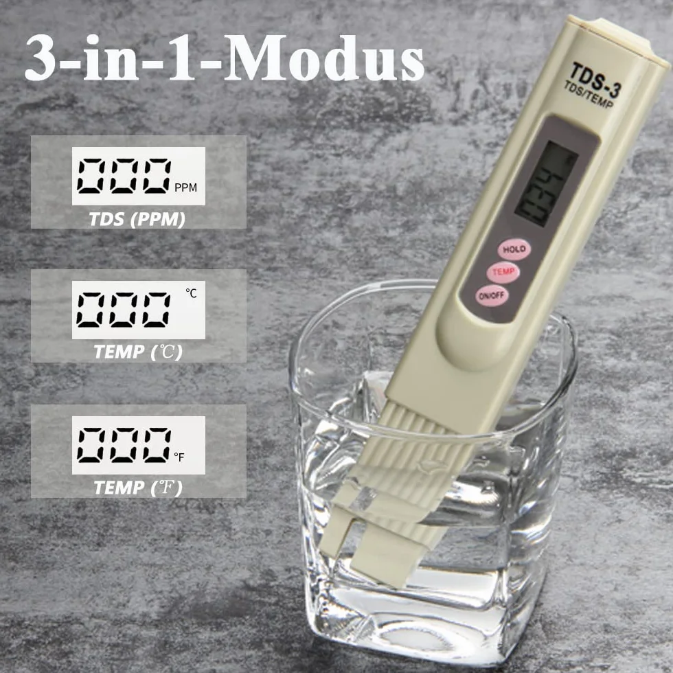 Mesee TDS3 tester jakości wody, miernik TDS z wyświetlaczem LCD, ppm do wody pitnej
