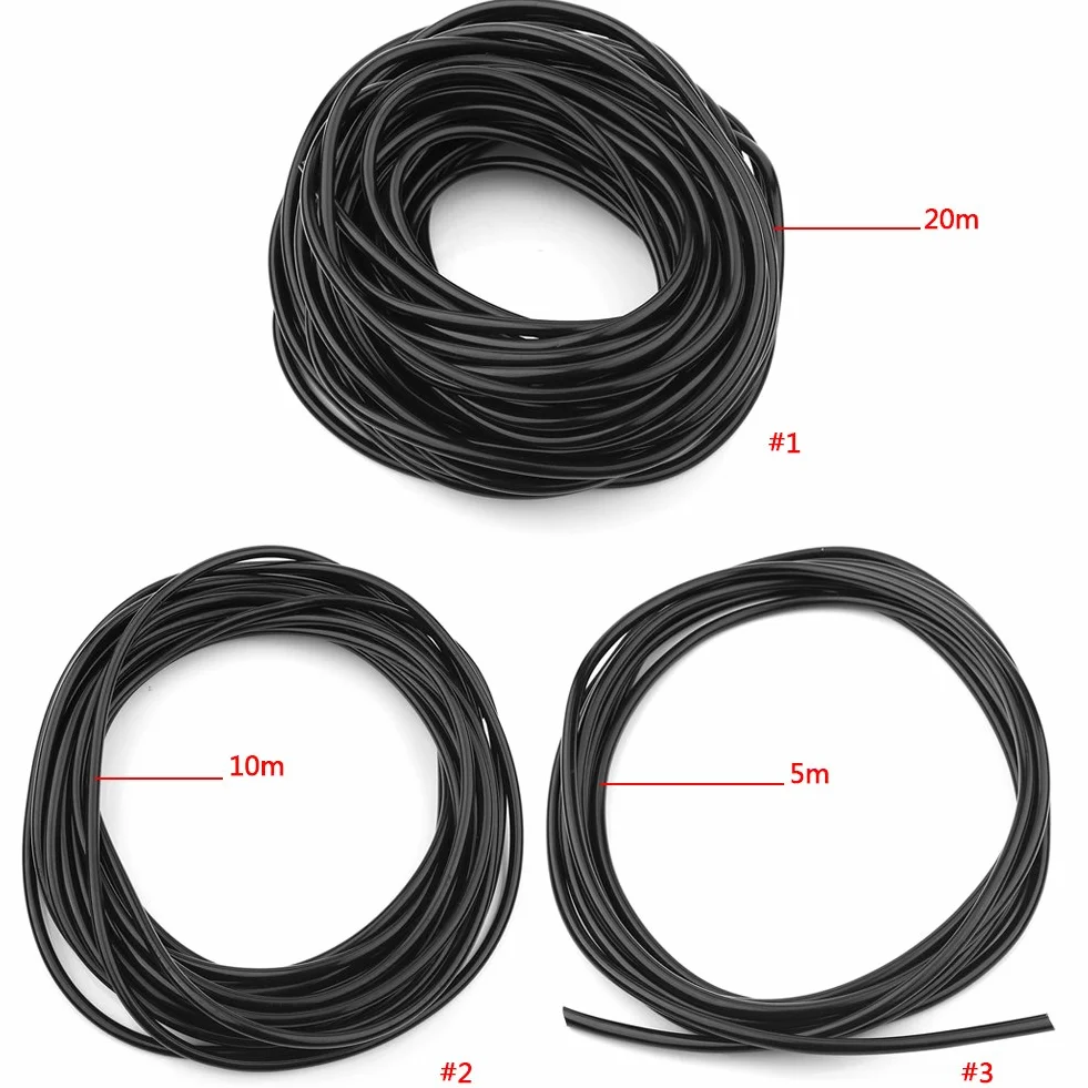 Rura do Nawadniania, 5 M 10 M 20 M 3 Rodzaje Węży z Tworzywa Sztucznego PVC średnica Wewnętrzna 4 Mm średnica Zewnętrzna 7 Mm Wąż do Nawadniania z Mikrokroplownikiem(20m)