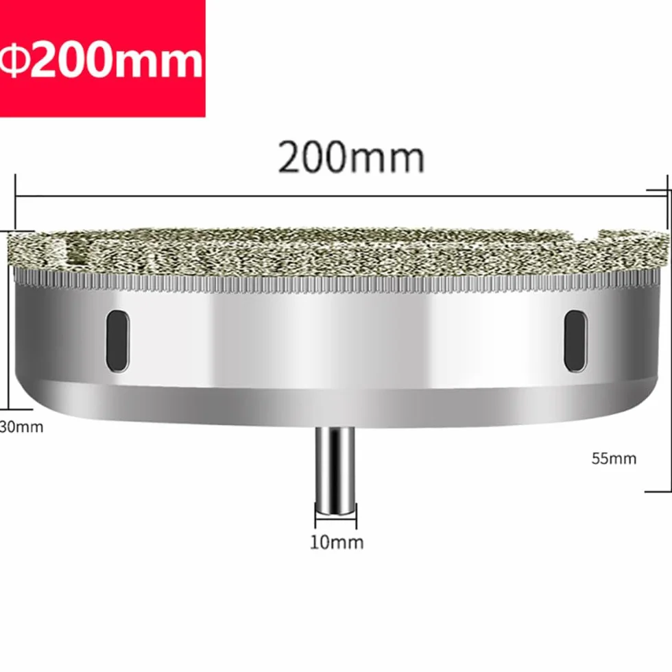 1 szt. Otwornica diamentowa 3-200 mm wiertło otwornica do płytek szklanych marmurowy granit, 120 mm