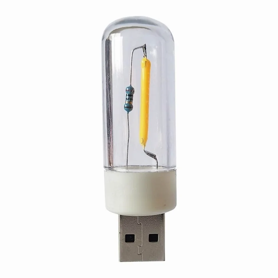Fengyan Żarówki Domowe, Opakowanie 50 sztuk, żarówka LED z żarnikiem USB 5V, lampka nocna do laptopa/telefonu komórkowego(Warm white)