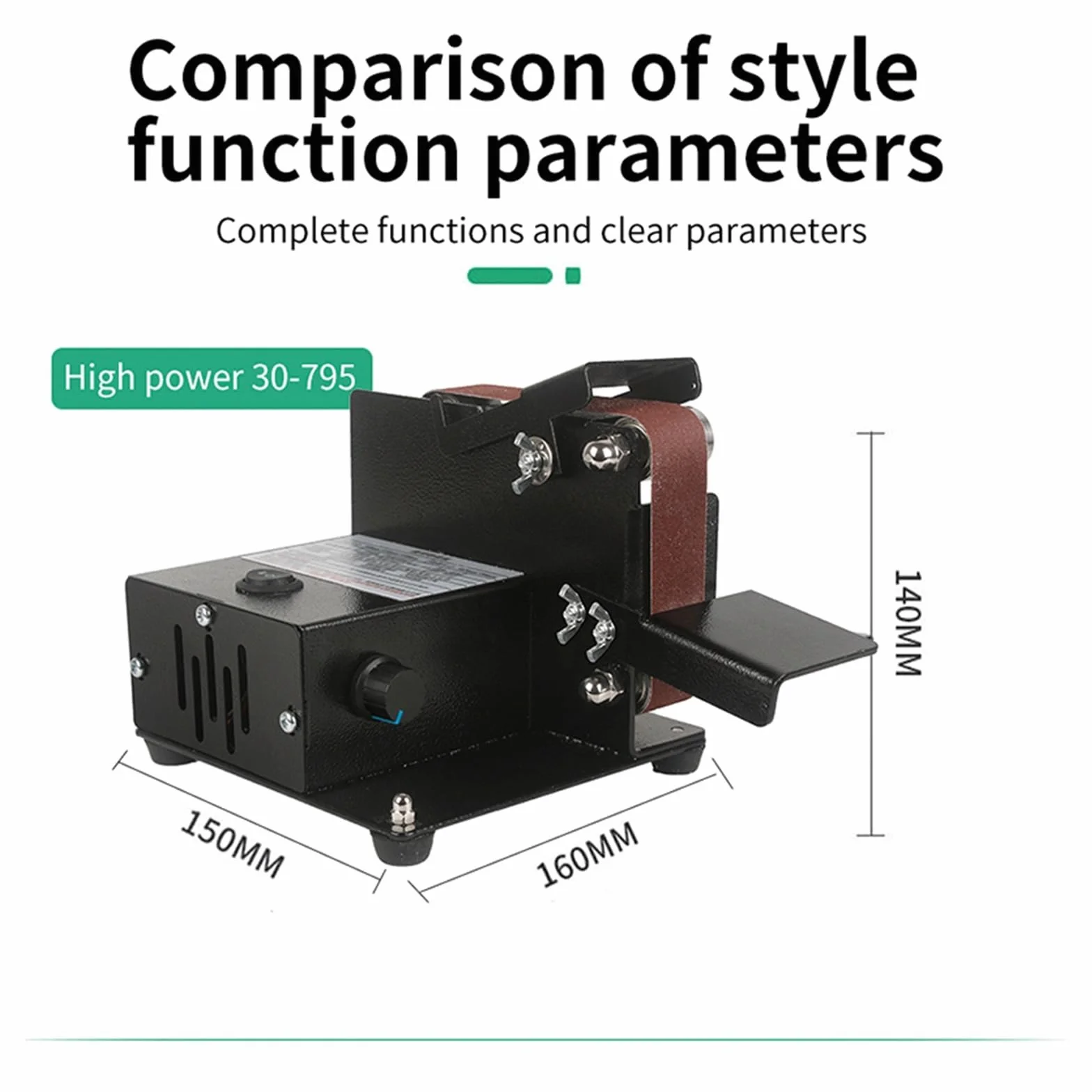 Polerka, szlifierka oscylacyjna, 180W elektryczna polerka ostrzałka do noży Mini szlifierka taśmowa szlifierka taśmowa szlifowanie szlifierka polerka papier ścierny do szlifowania, polerowania(775)