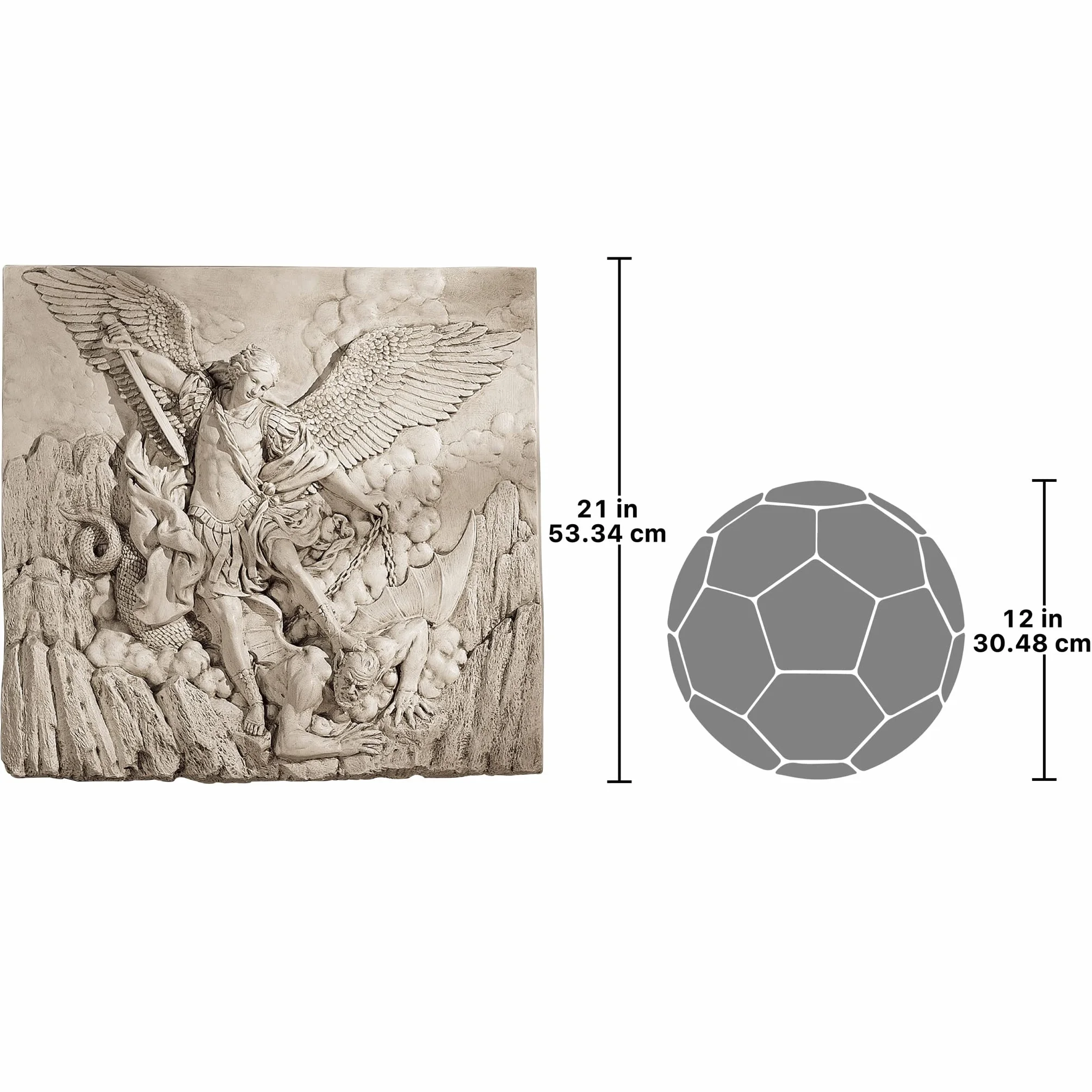 Design Toscano Św. Michał Archanioł Rzeźbiarski Fryz ścienny