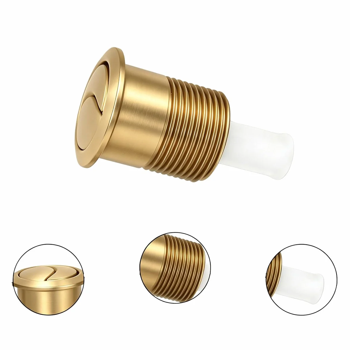Ticha Wymienny przycisk spłukiwania toalety, okrągły kształt, nowoczesny przycisk do toalety, do Skipper 45 Dual Flush Cistern (złoty)