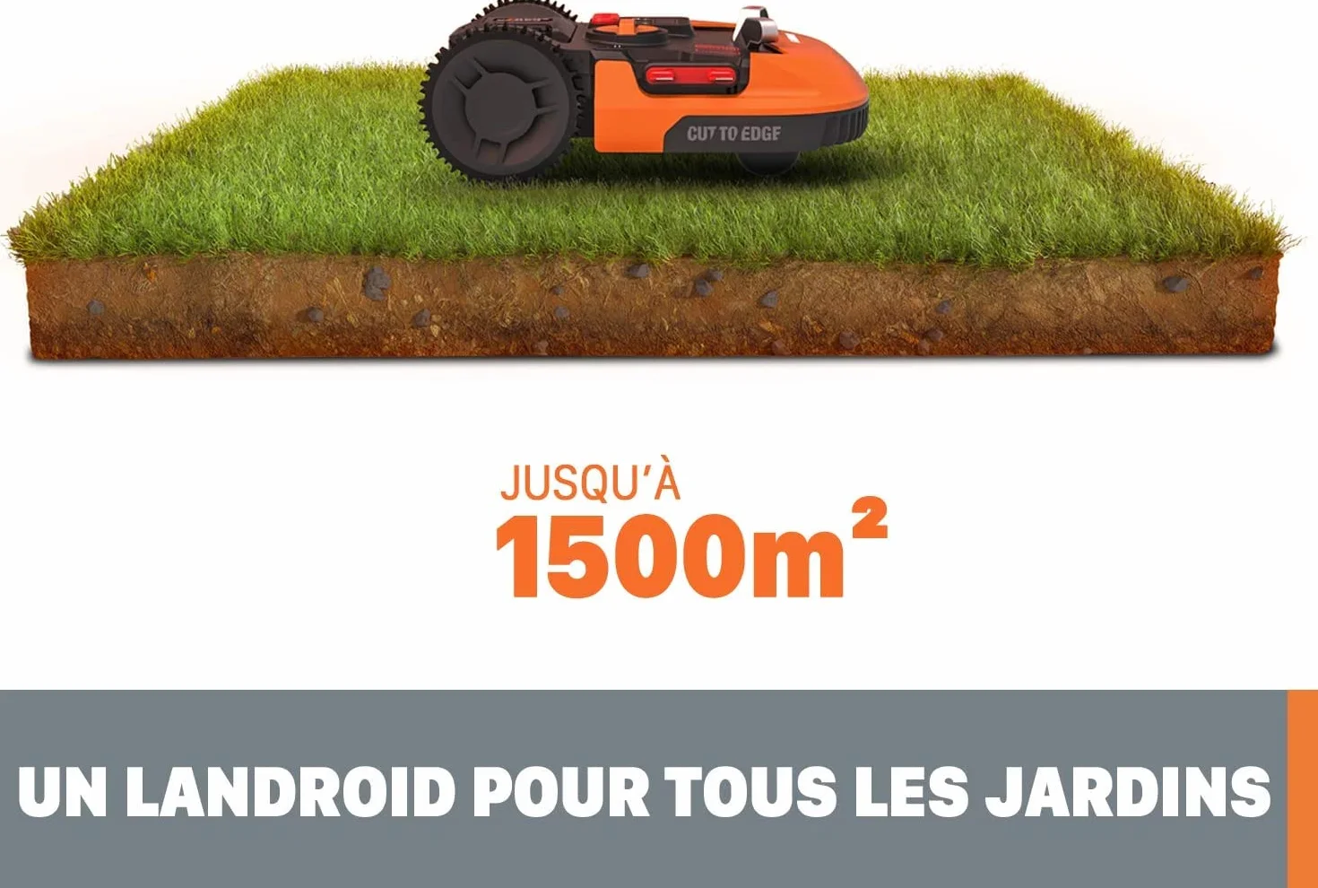 Worx Landroid Kosiarka 1500 m² Pomarańczowy Czarny