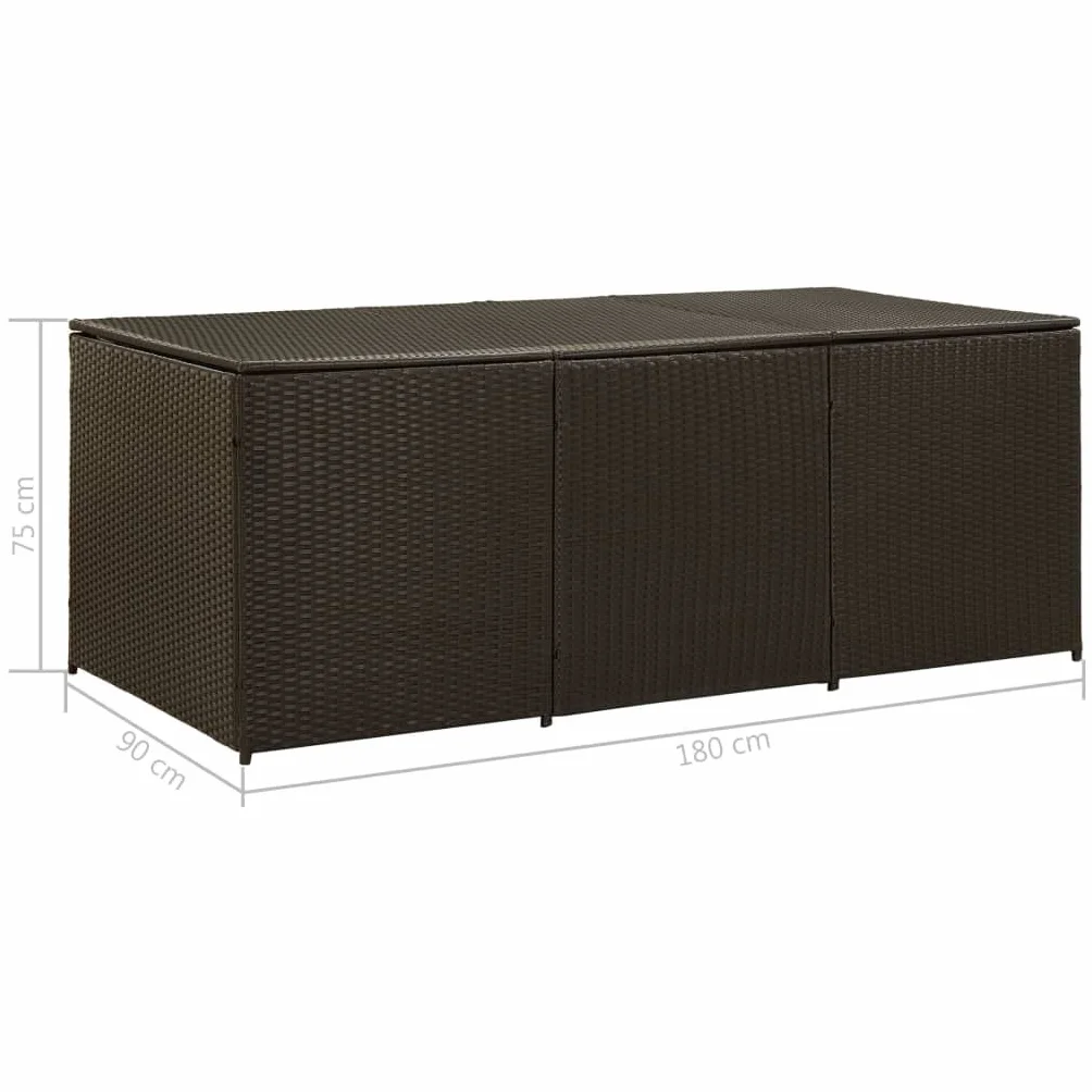 Skrzynia Ogrodowa Poly Rattan 100x50x50 cm Odporna na Pogodę z Wkładką PE