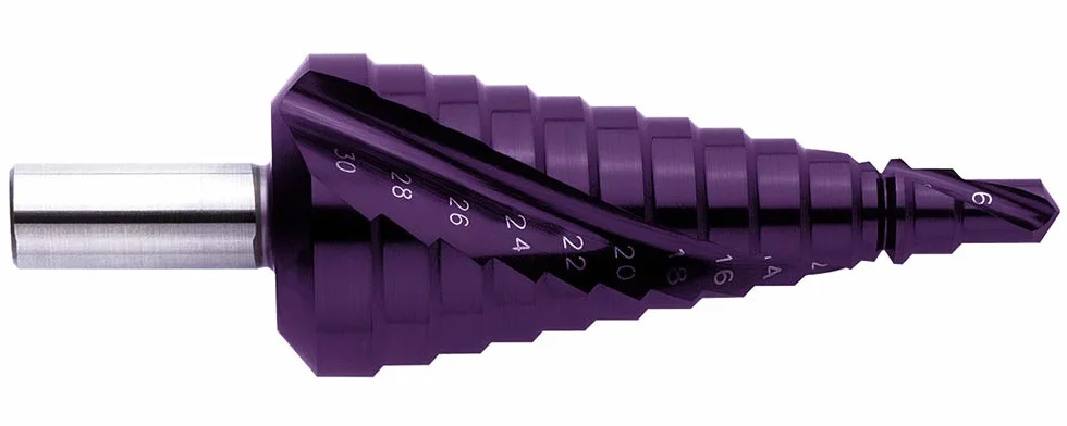 Exact 07032 09013 wiertło stopniowe, Ø 4-20 mm, nuta spiralna, HSS, TiN