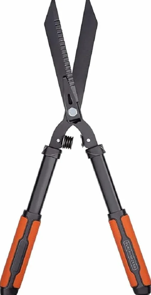 BLACK+DECKER Nożyce do żywopłotu – ząbkowane ostrza stalowe – 61 cm – czarne/pomarańczowe