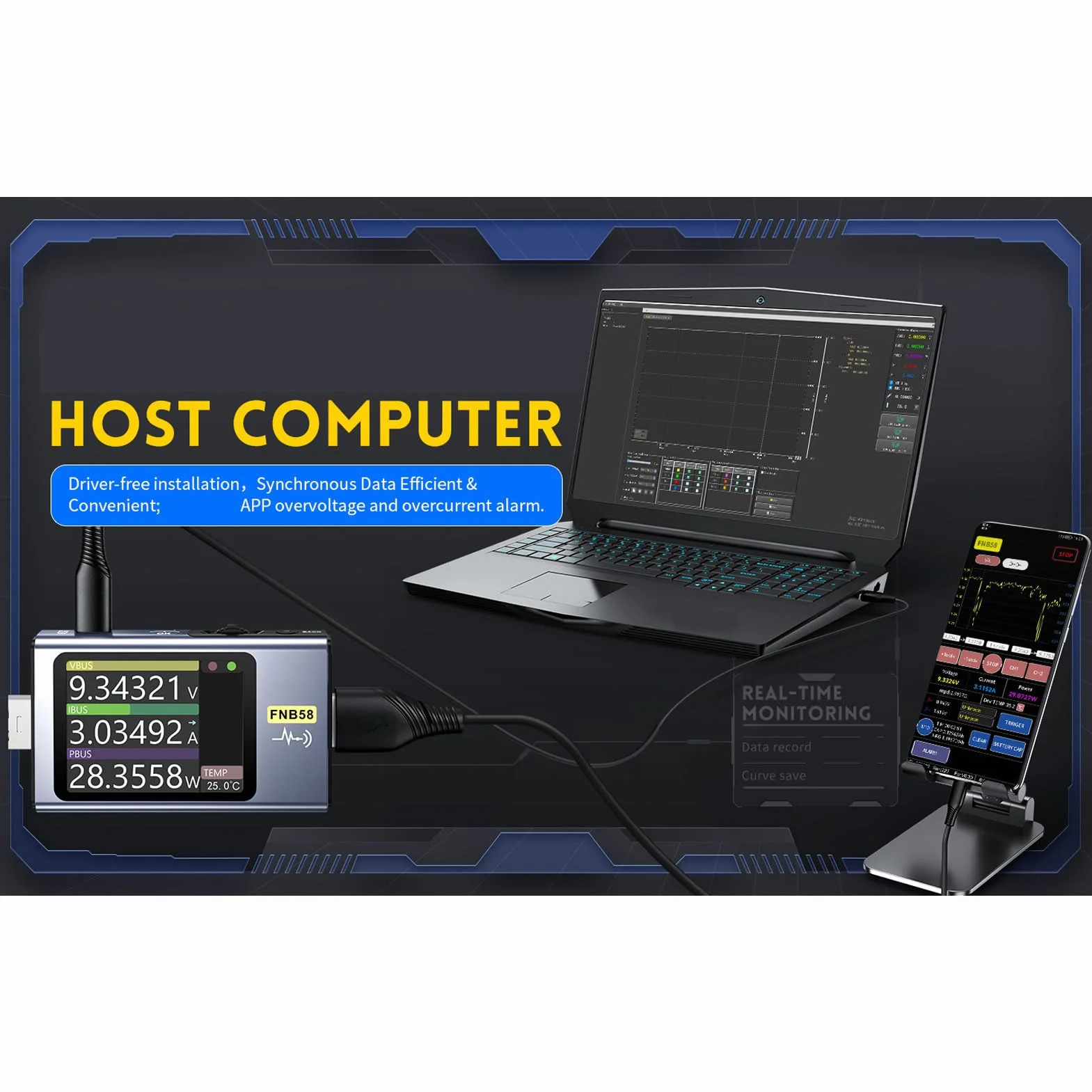 Ausla Tester 4-28V 7A LCD USB A&C Napięcie Prąd Moc Test Cyfrowy Multimetr Bluetooth z 2.0 Calowym Wyświetlaczem LCD HD dla PD2.0 PD3.0 QC2.0 QC3.0