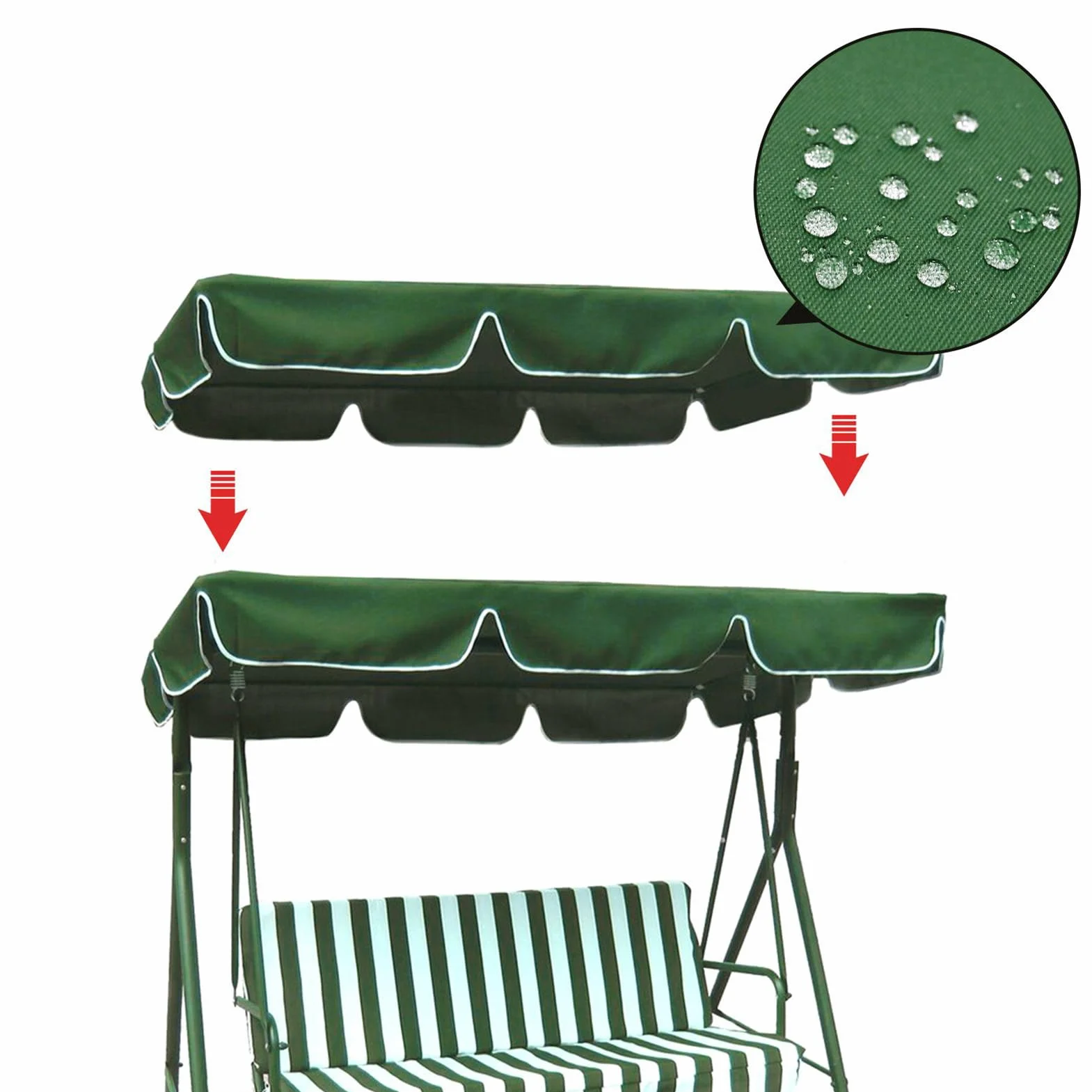 Wodoodporny daszek huśtawki ogrodowy, markiza przeciwsłoneczna UV, patio, trawnik