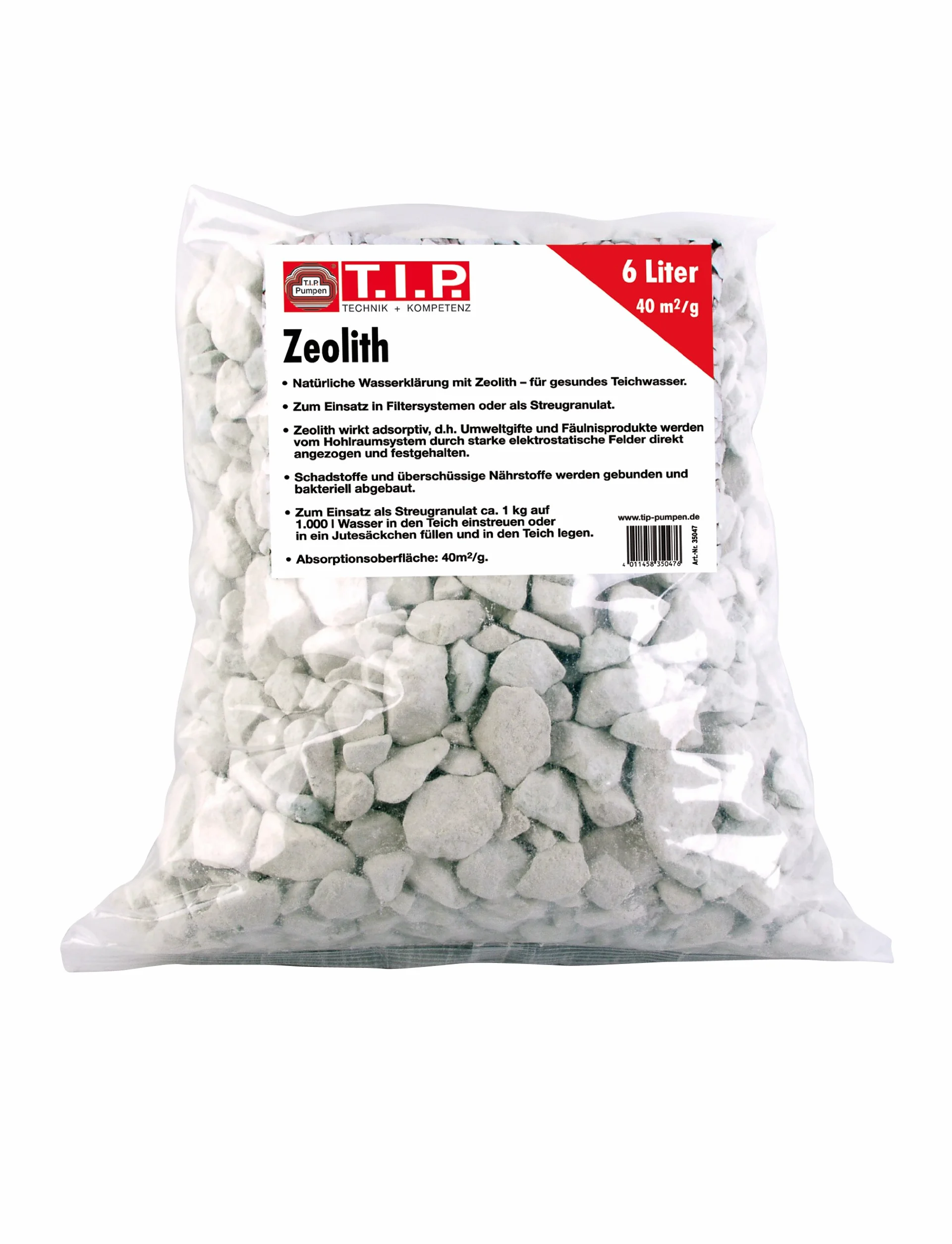 T.I.P. Zeolith Środek Do Pielęgnacji Stawów 6 Litrów (5,5 Kg) Filtrowanie Wody