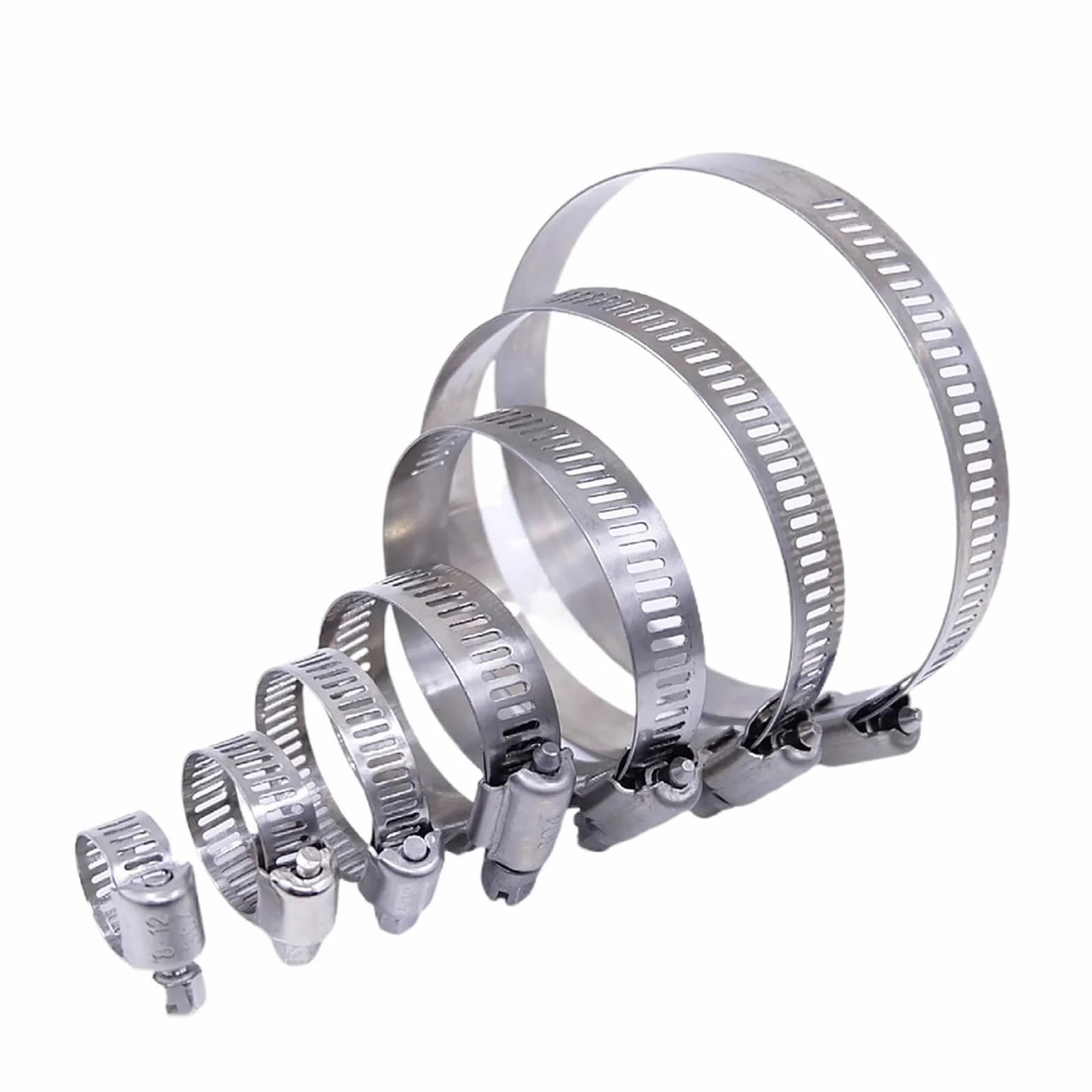 Zacisk rurowy 5/10 szt. 6mm do 600mm regulowane opaski węża ze stali nierdzewnej przekładnia ślimakowa przewodu paliwowego fajka wodna(232-254mm x 5Pcs)