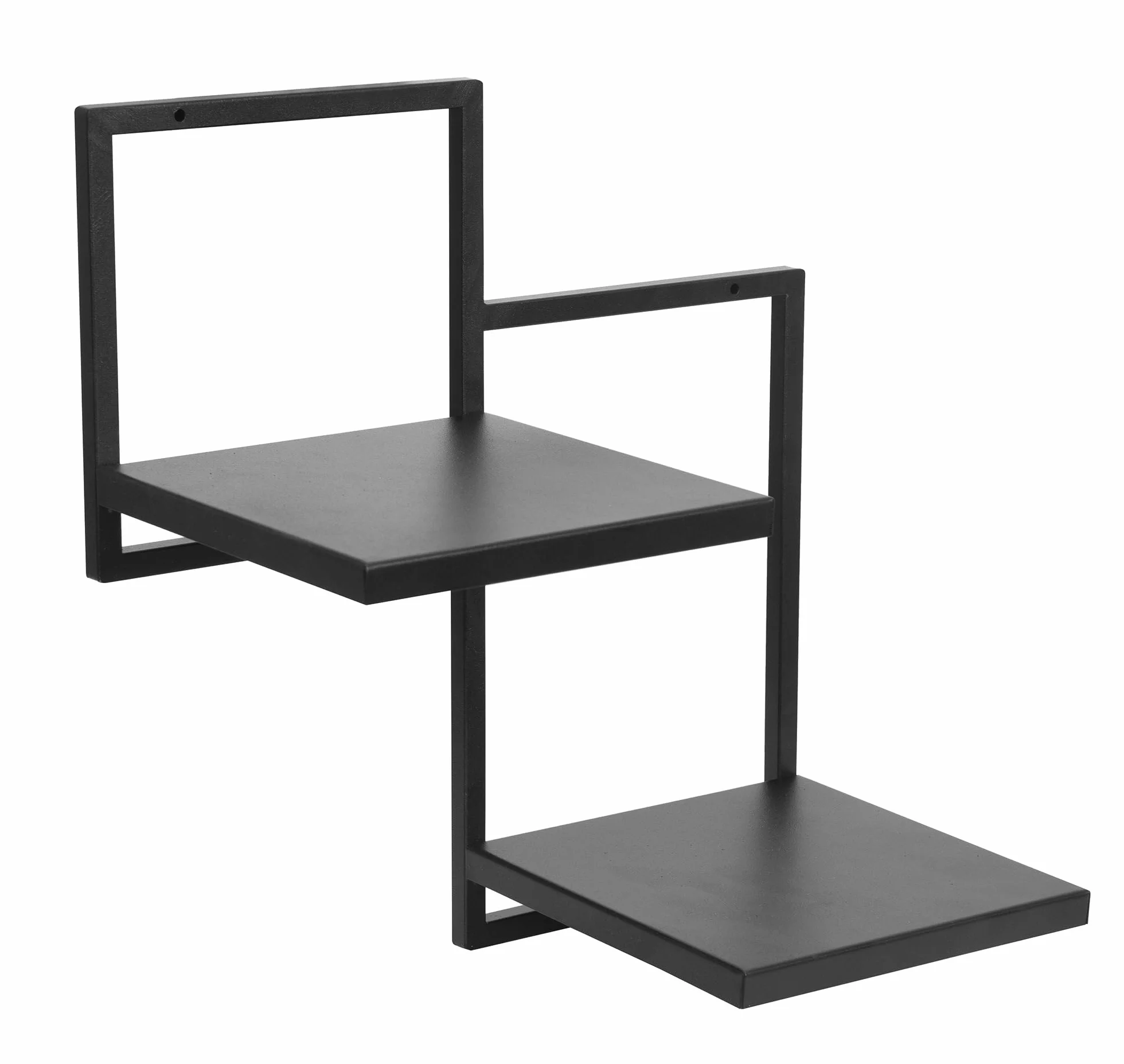 Ścienna półka na rośliny Duo Ripiani - Stojak na rośliny 2 poziomy - 39x21x40cm - kolor Czarny - Kwietnik Metalowa półka ścienna - Półka dekoracyjna - Akcesoria domowe