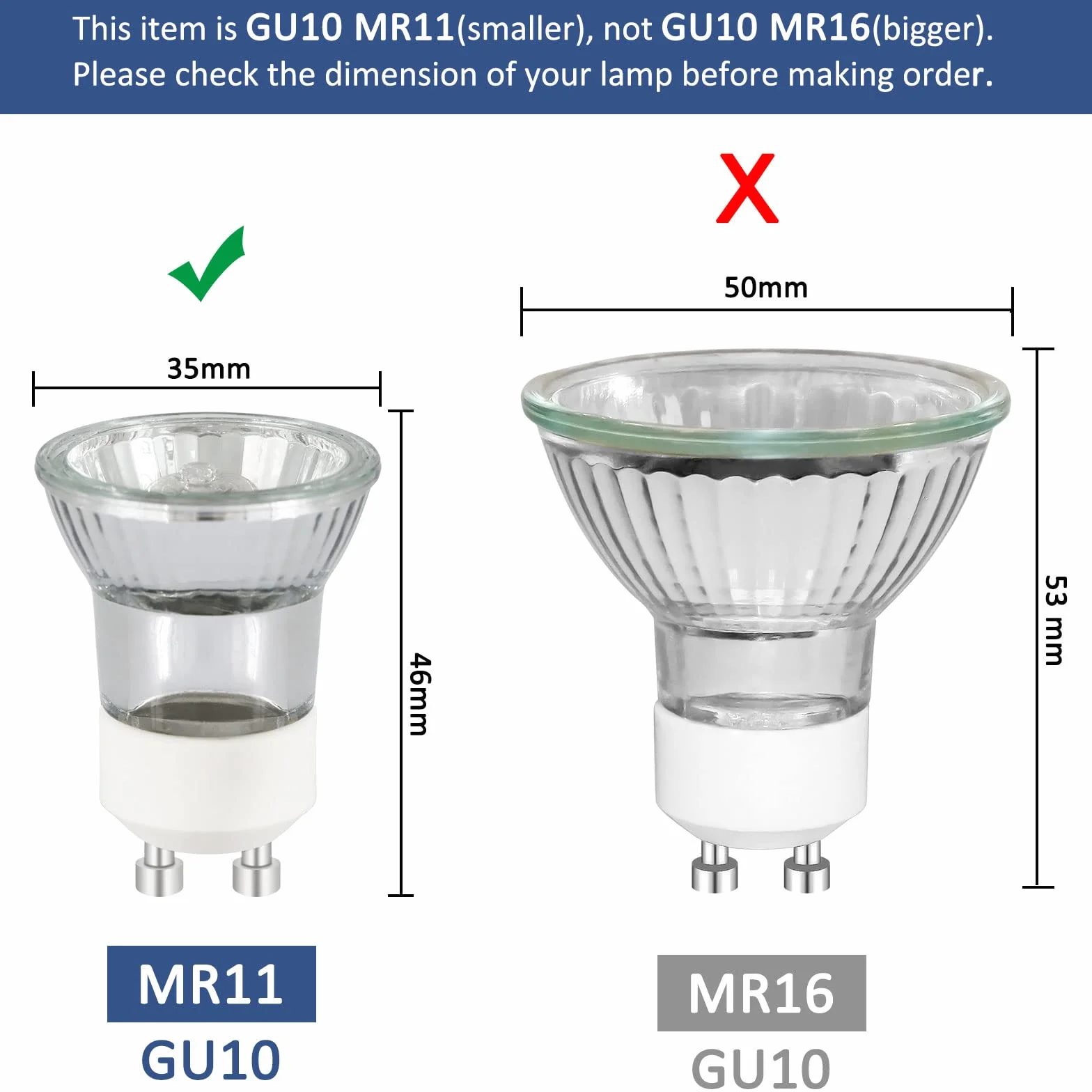 Caldarax 8 sztuk GU10 Mini 35W lampa halogenowa Możliwość ściemniania, MR11 230V reflektor halogenowy, ciepła biel 2800K, 360LM, kąt świecenia 45° reflektor, bez mrugania źródło światła do oświetlenia