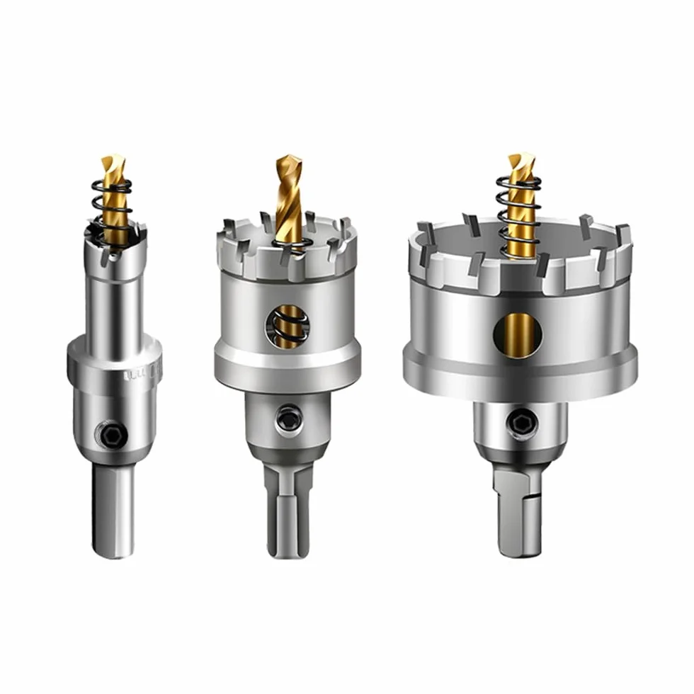 Frez z węglika spiekanego, Zestaw otwornic ze stopu 15-50 mm Końcówka węglikowa Zestawy wierteł rdzeniowych do cięcia metalu 1 szt(127mm)