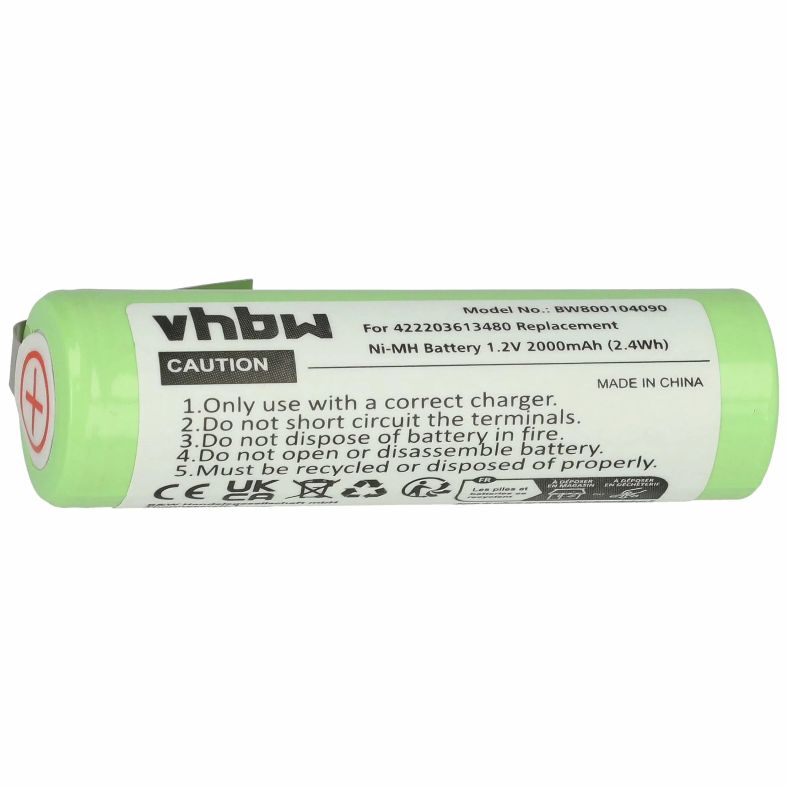 vhbw Akumulator kompatybilny z Philips HQ7310 2000 mAh 1,2 V NiMH