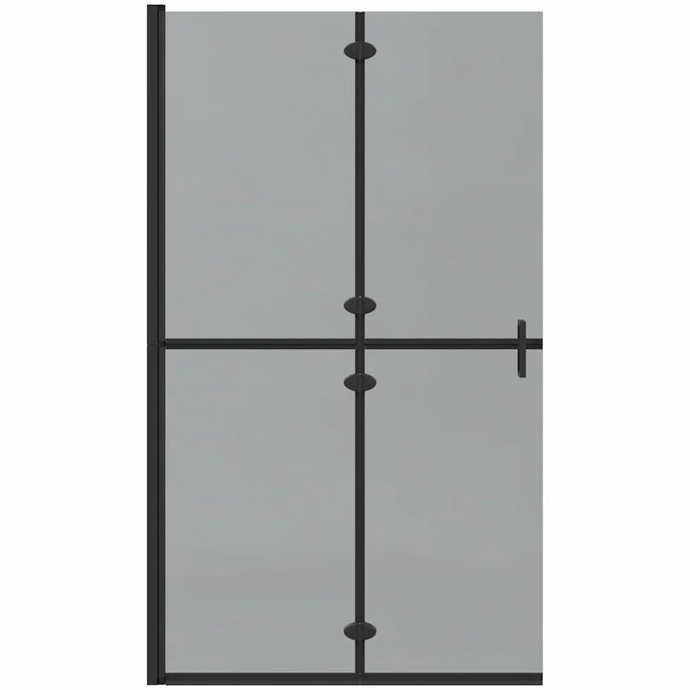 Ścianka prysznicowa Walk-In czarna z aluminium i szkła hartowanego, 110 x 6,5 x 190 cm, składana, do łazienki, ochrona przed rozpryskiwaniem, zajmuje mało miejsca szklana ścianka do wnętrz