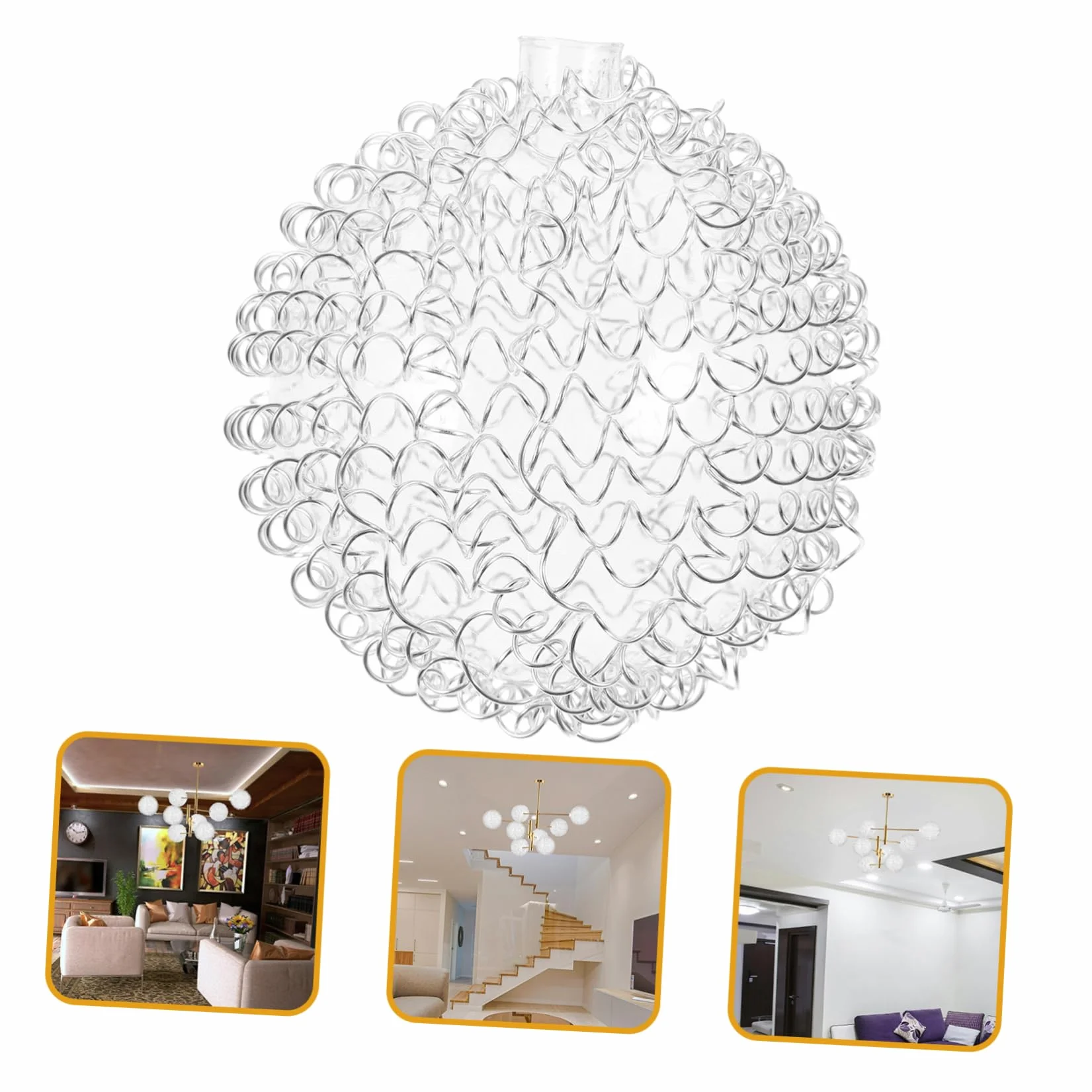 VALICLUD Aluminiowy Klosz Kulisty Do Lamp Stołowych Nowoczesny Abażur z Drutu i Szkła Wymienny Klosz Do Elegancki Design