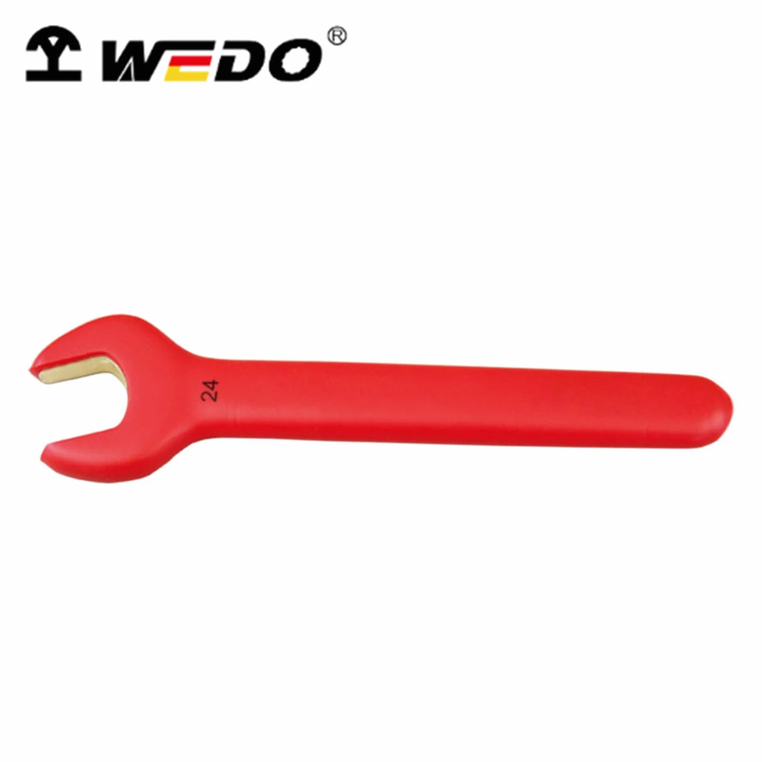 WEDO Pojedynczy klucz płaski, nieiskrzący izolowany prosty uchwyt pojedynczy klucz płaski, rozmiar 30 mm, długość 260 mm, brąz aluminiowy, standard DIN, certyfikat BAM i FM