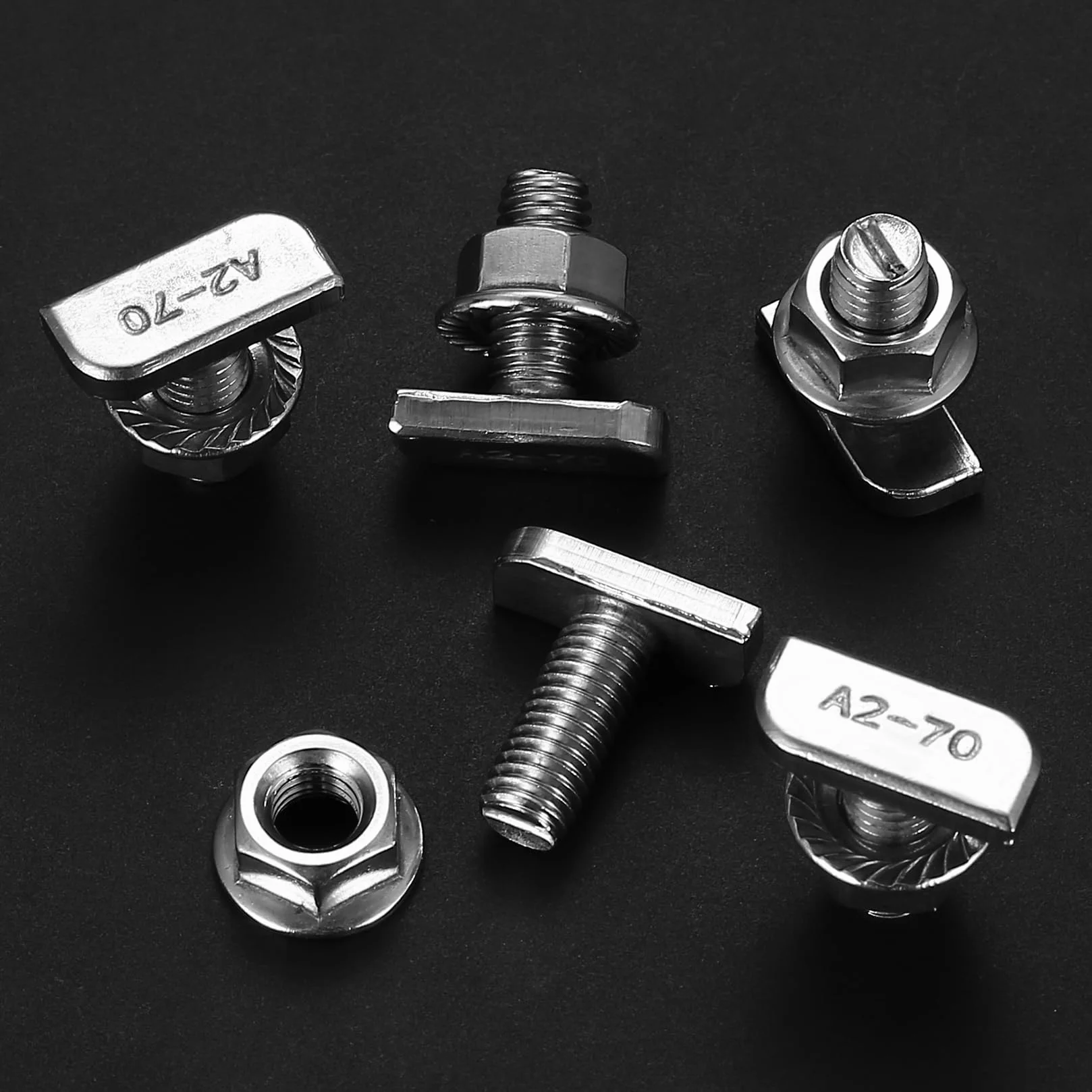 Śruby z łbem młotkowym M8 x 20 mm, 20 szt., śruby z łbem młotkowym ze stali nierdzewnej z 20 nakrętkami kołnierzowymi, śruby do szklarni, akcesoria szklarniowe, do szyn montażowych PV Solar