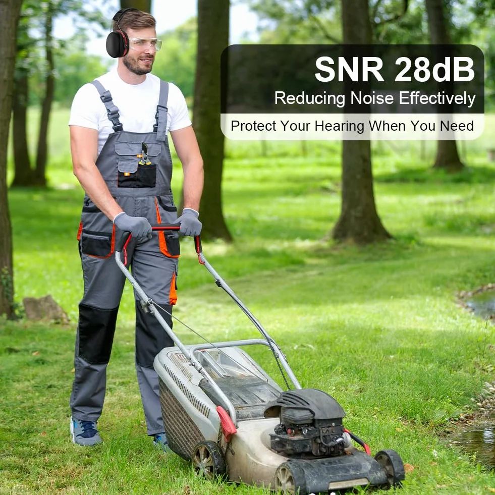 flintronic Ochrona słuchu dla dorosłych/dzieci, regulowana ochrona przed hałasem, słuchawki z pogrubioną pianką tłumiącą hałas do koszenia, budowy i prac w drewnie, do czytania, 19 x 14 cm