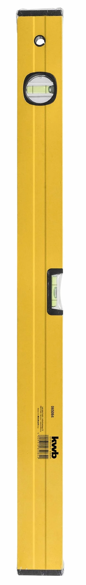 kwb Poziomica aluminiowa 60 cm, dokładność 0,5 mm/m, precyzyjne szlifowanie, po 1 poziomej i pionowej poziomicy