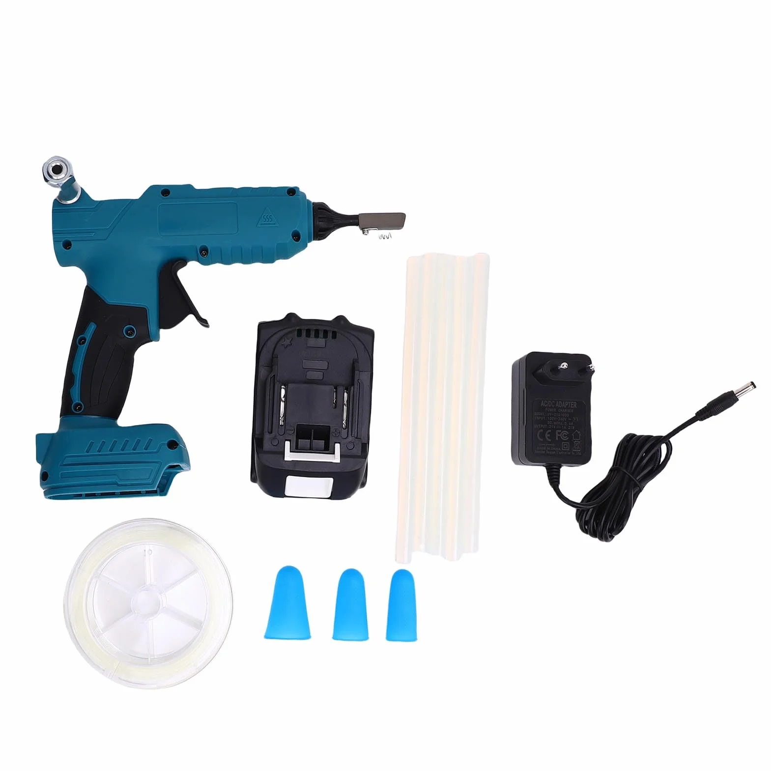 Jeffergarden Niewidoczny Pistolet do Klejenia światłowodów, Bezprzewodowy Pistolet do Klejenia na Gorąco z Akumulatorem 3000 MAh i wklęsłą dyszą, Okablowania Wewnętrznego FTTR i (wtyczka UE)
