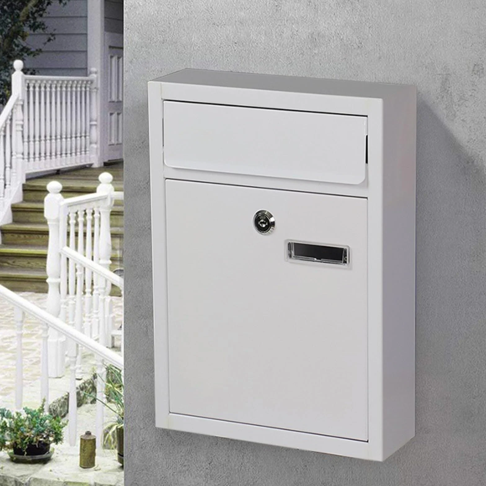 Large Capacity Mailboxes with Combination Lock, Mailboxes for Outside with Slot for Envelope, Wall Mount Mail Box, Weatherproof(Blue)