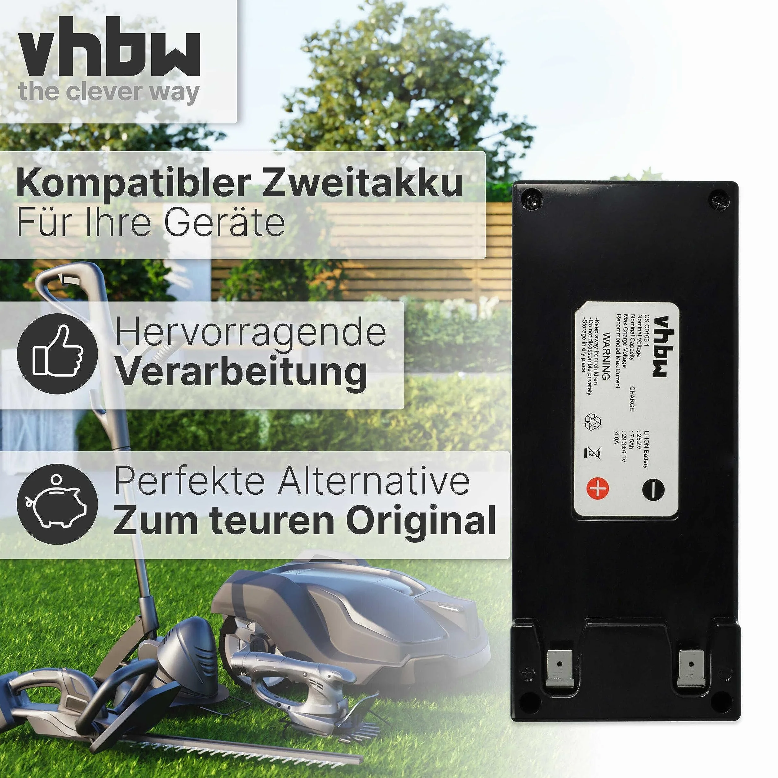vhbw Akumulator kompatybilny z Stiga Autoclip 550SG 7,5 Ah 25,2 V litowo-jonowy