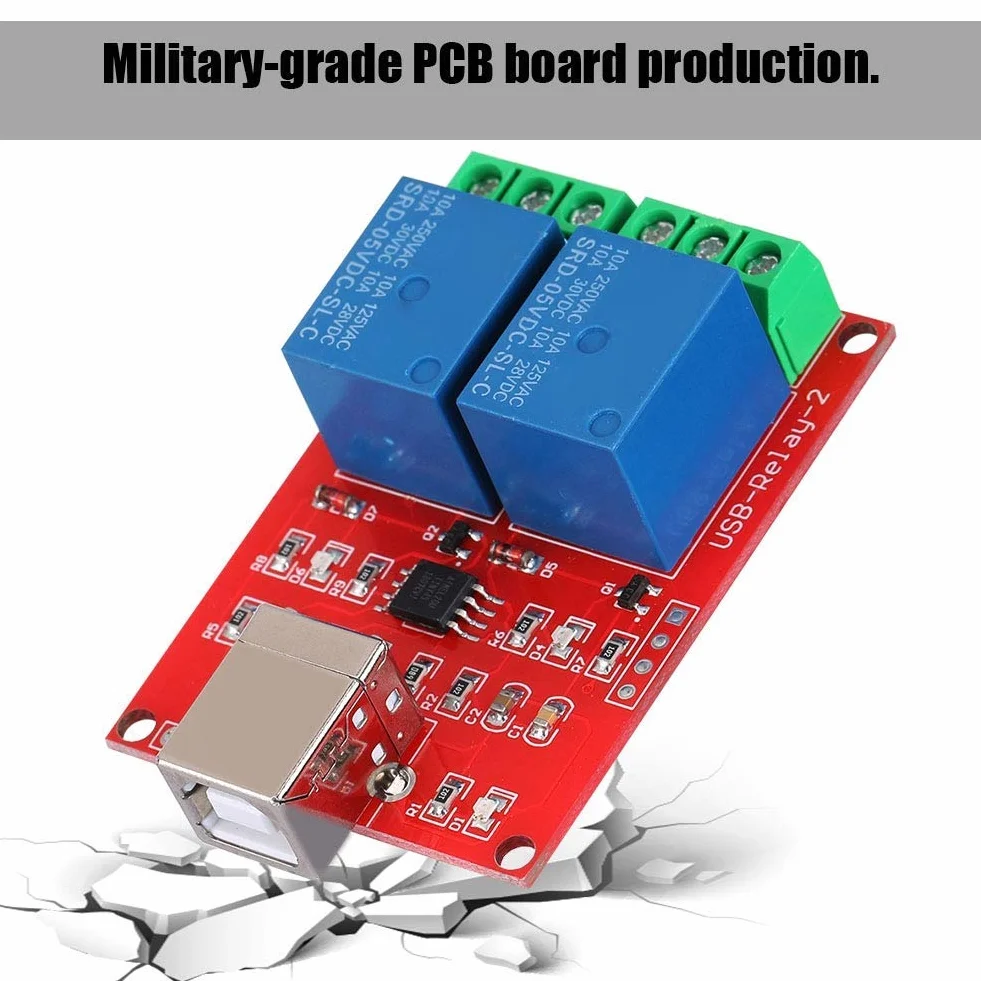 Przekaźnikowy przełącznik sterujący USB Moduł PC USB inteligentny kontroler USB 2-kanałowy 5 V, system wsparcia: dla systemu XP 32 bit, 64 bit