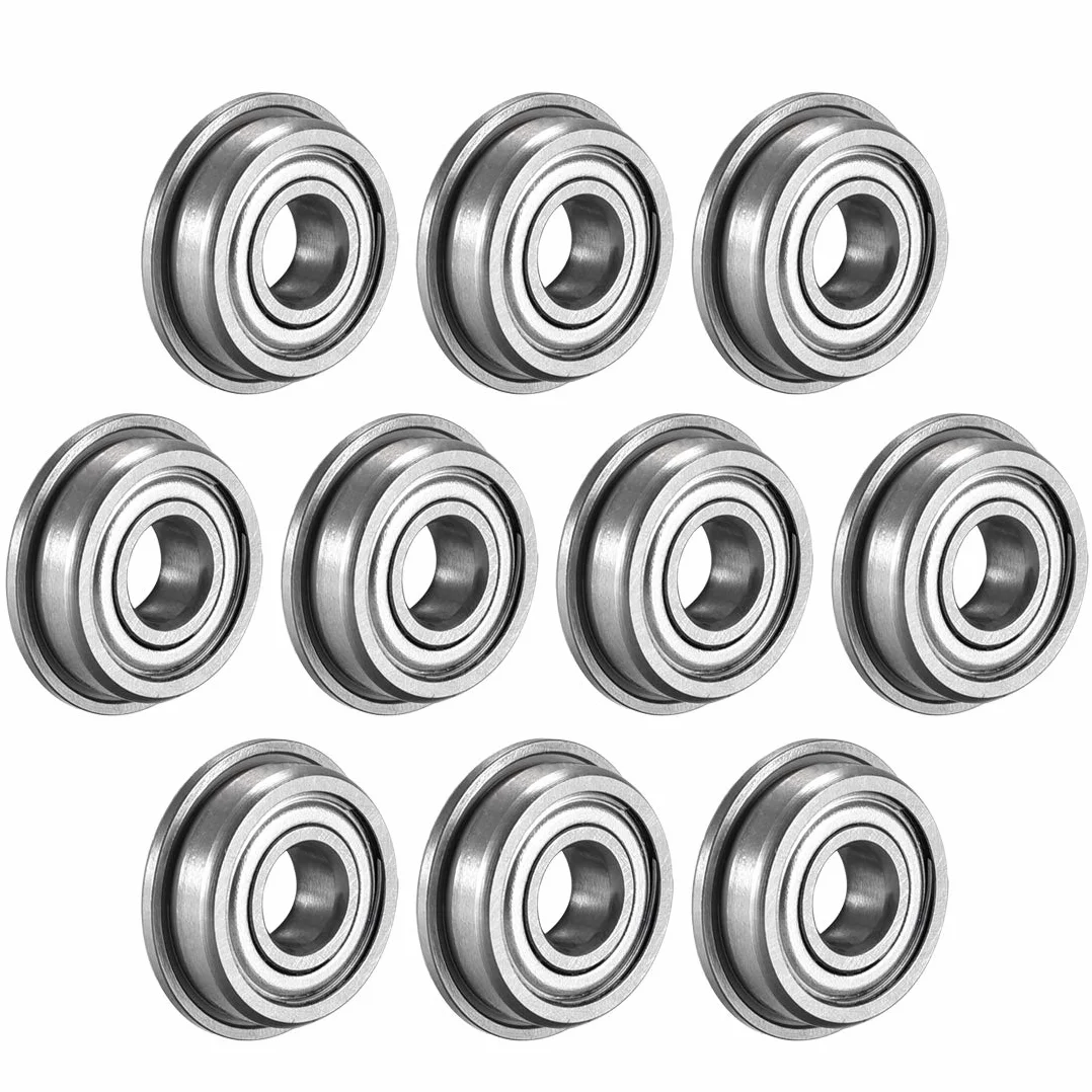 sourcing map Łożysko kulkowe z kołnierzem F695ZZ 5x13x4mm podwójne ekranowane metalowe (GCr15) chromowane łożyska stalowe 10 sztuk