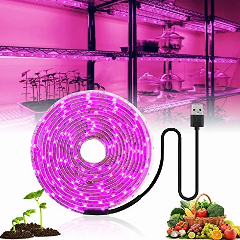 LED pasek świetlny 2835 5V USB 100 cm do roślin szklarniowych hydroponika