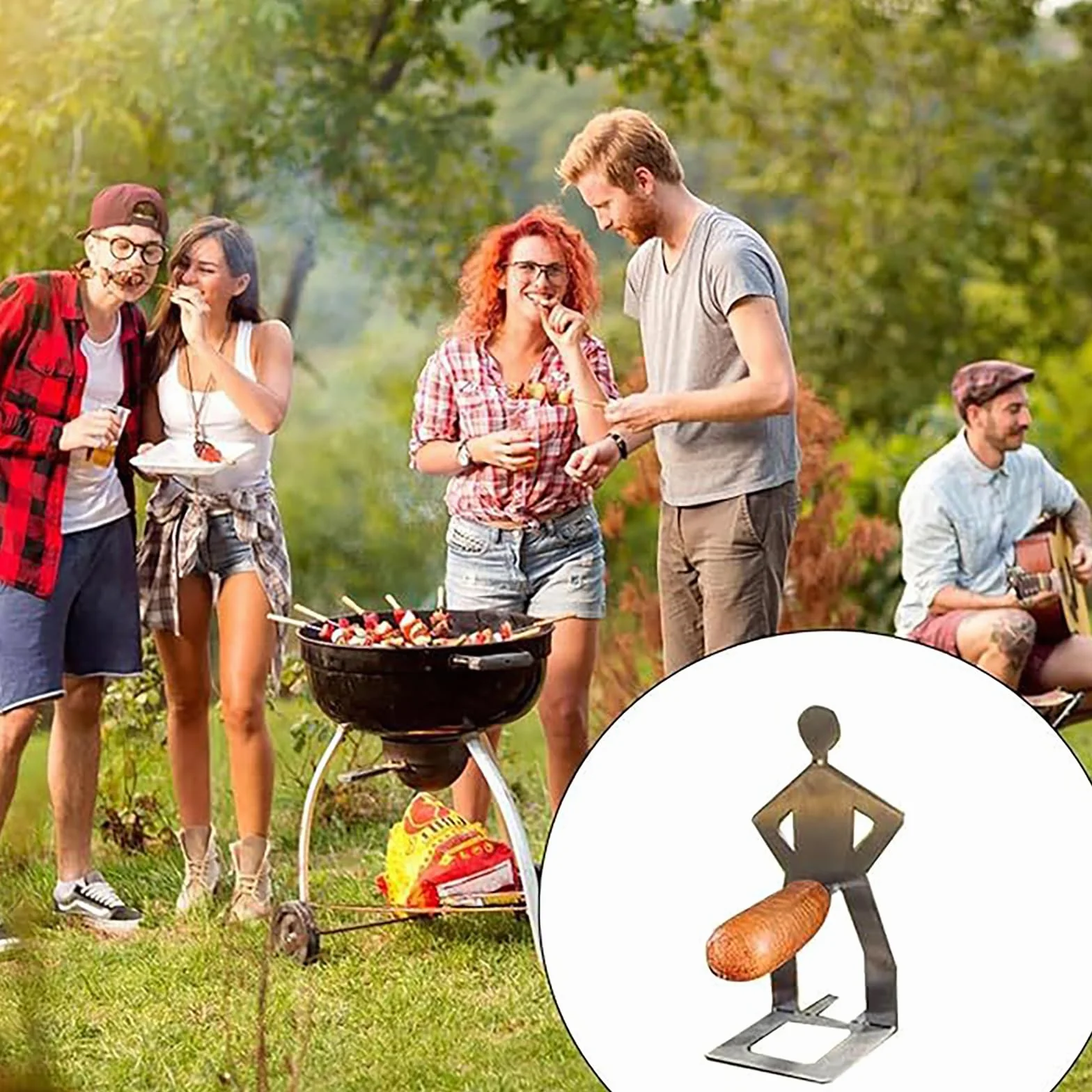 Stojak na hot dogi ze stali nierdzewnej, 3 szt. akcesoria do grilla