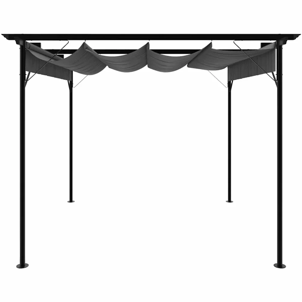 vidaXL Pergola ogrodowa ze zwijanym dachem 3x3 m antracyt 180 g/m²