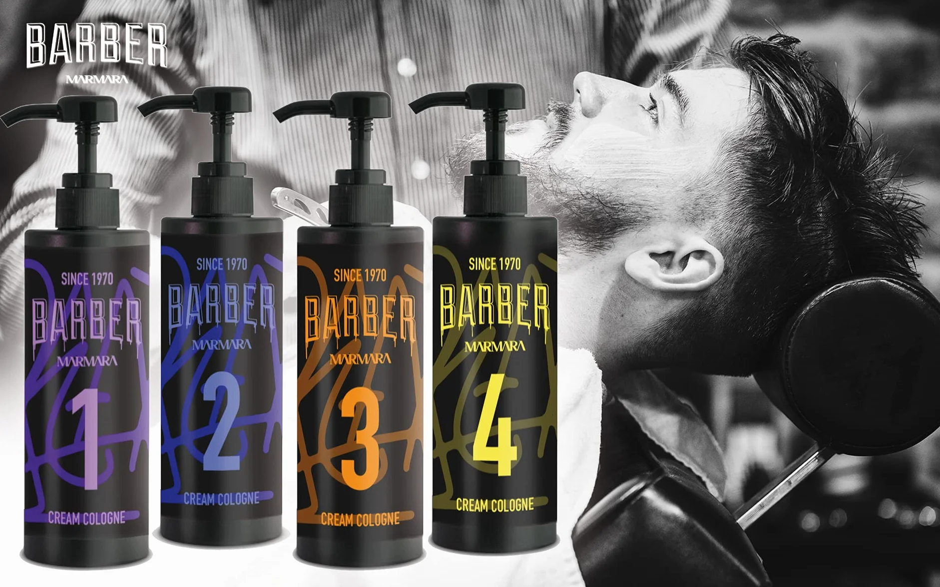 BARBER MARMARA No.13 Eau de Cologne męska Splash Deluxe w szklance Flacon 1 x 400 ml - After Shave Men - Woda zapachowa - Woda po goleniu - Odświeża chłodzi - zapach męski - dezynfekujący alkohol 70°