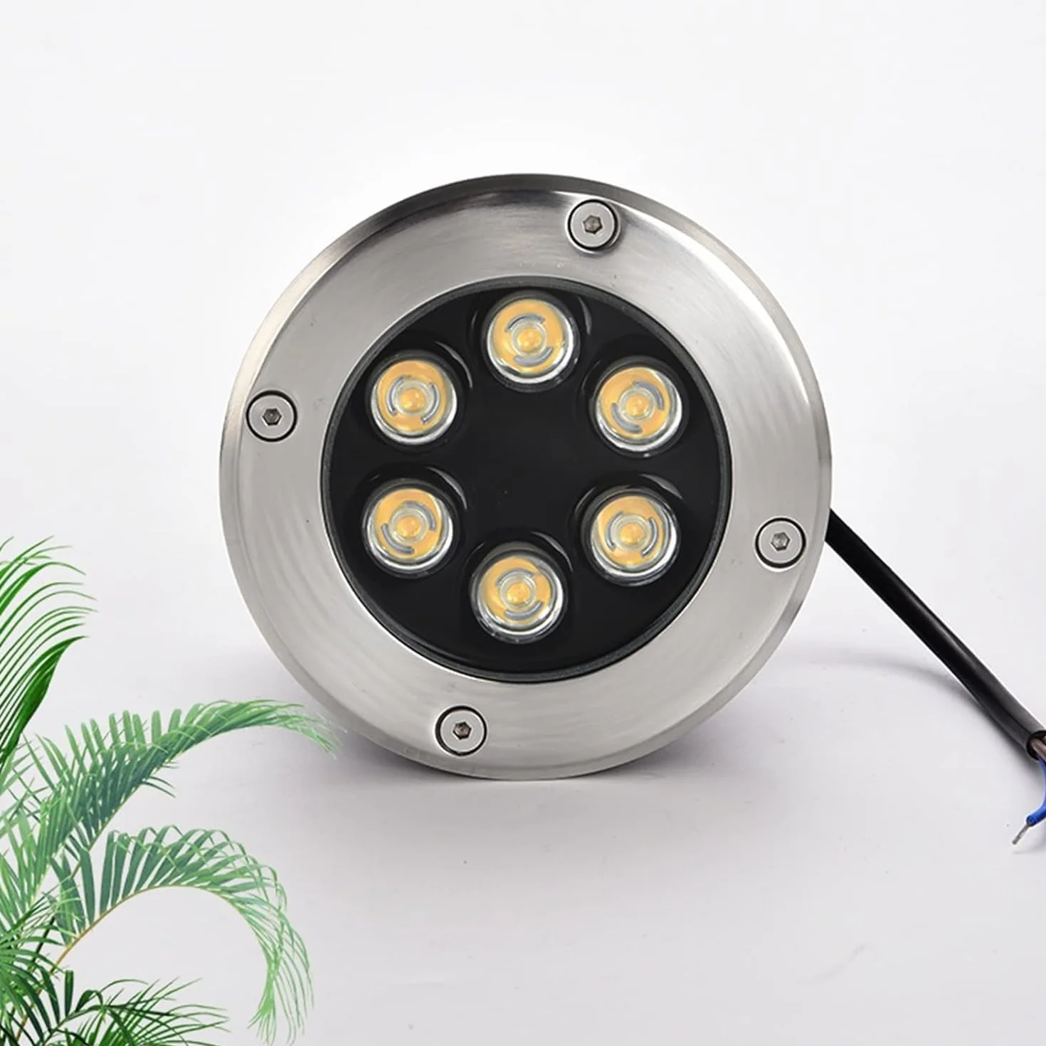 Zewnętrzne oświetlenie wpuszczane Wbudowane oświetlenie gruntowe LED 6 W Okrągłe oświetlenie krajobrazu IP67 Wodoodporne oświetlenie ogrodowe do wbudowania w ziemię na stopień, ścieżkę, patio, podjazd