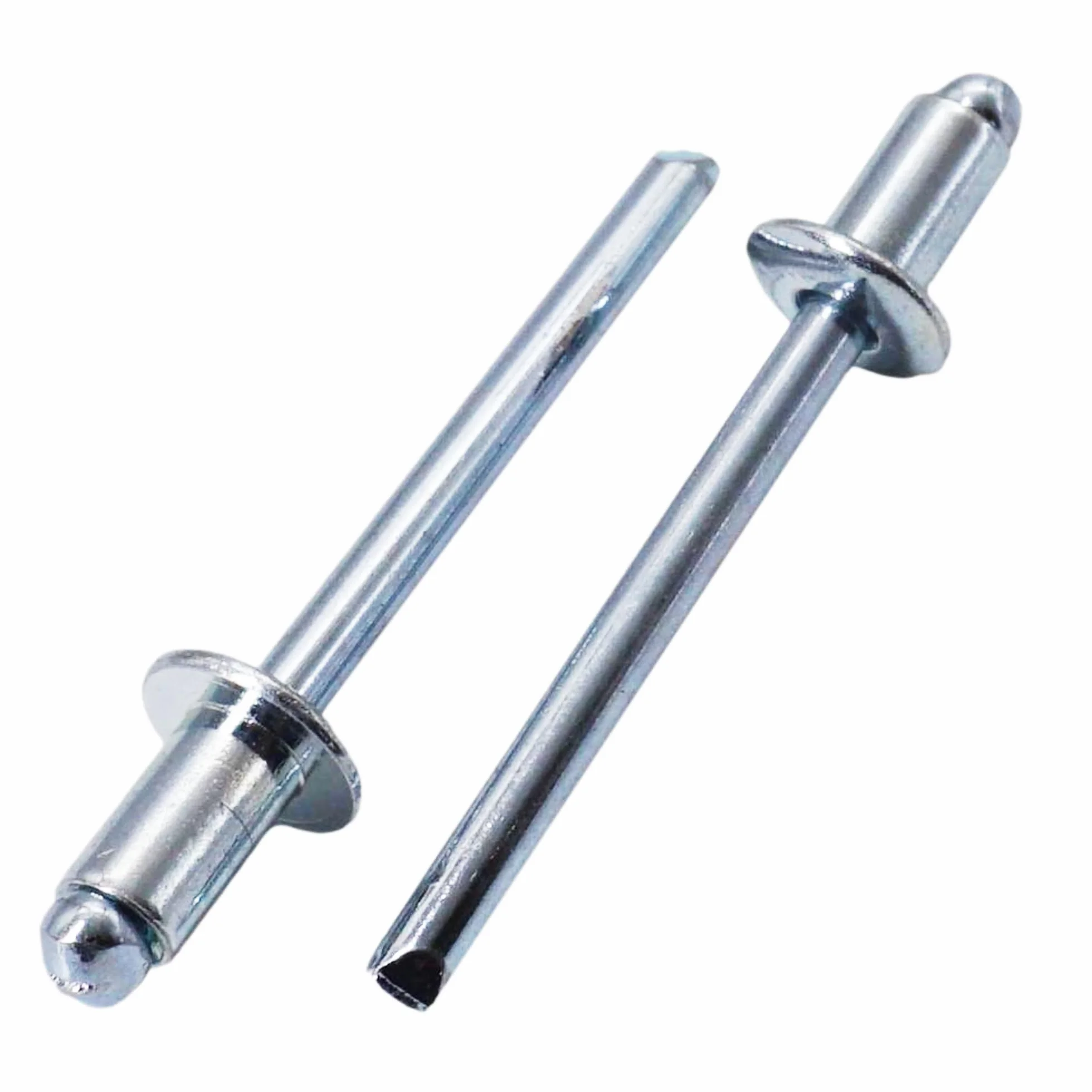 SKIR'CO (200 szt.) Nity zrywalne ze stali ocynkowanej 5,0 x 10 mm, stalowy trzpień, nity zatrzaskowe, głowica kopułowa, nity DIN 7337