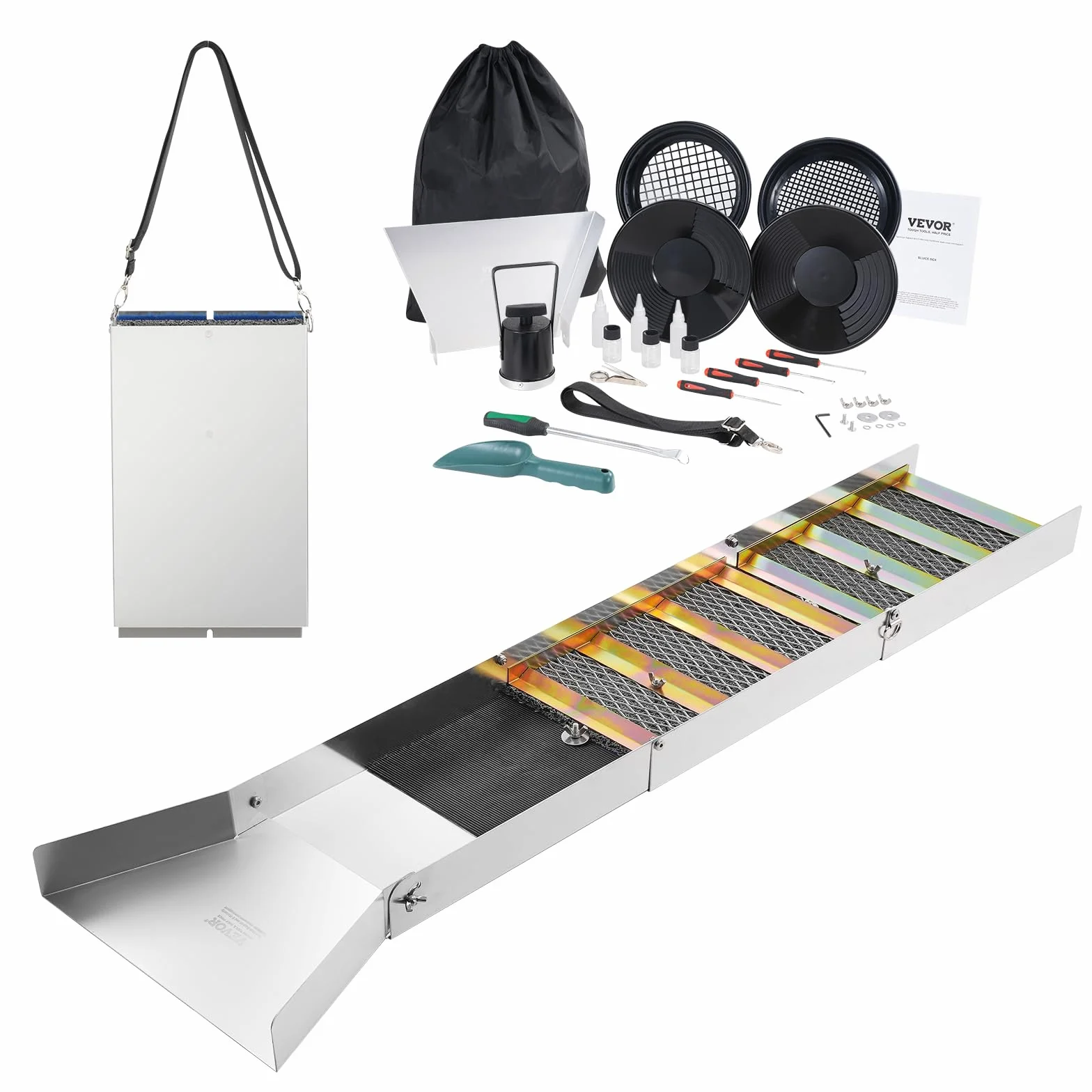 VEVOR Złoty zestaw do panoramowania złota 127 cm aluminiowy sprzęt 23 szt.