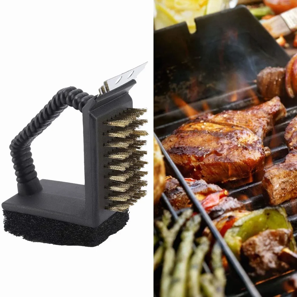 Estink Szczotka do Czyszczenia BBQ 3 w 1, Stal Nierdzewna Zestaw do Grilla