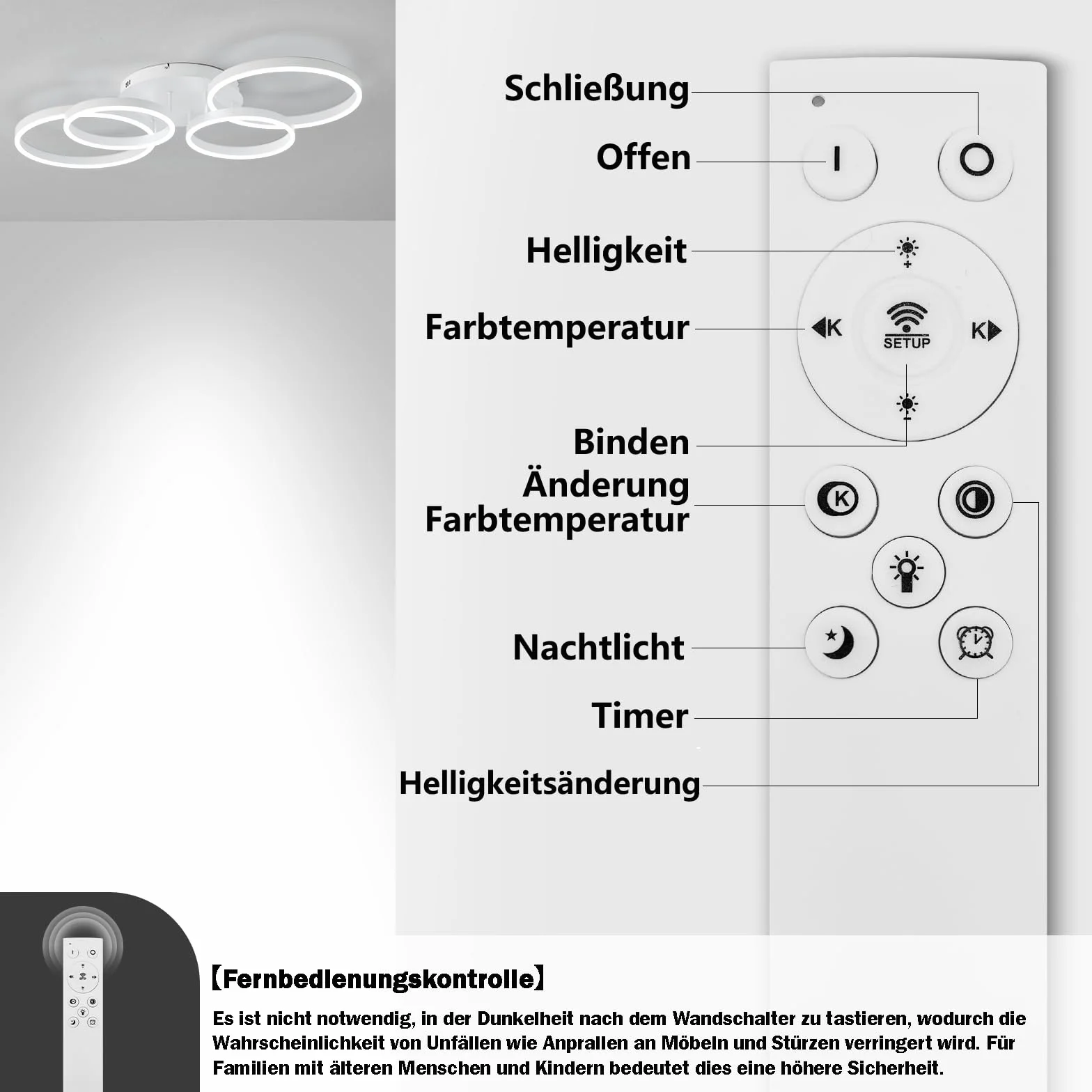 Lampy sufitowe LED, ściemniana lampa sufitowa, 100 cm, energooszczędna dioda LED, pilot zdalnego sterowania, zmiana koloru, do salonu, sypialni, pokoju dziecięcego