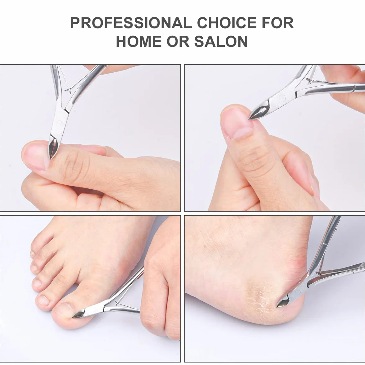 ACWOO Cążki do Skórek, Zestaw 4w1 do Pielęgnacji Skórek z Nożykiem do Skórek, Profesjonalne Narzędzia ze Stali Nierdzewnej do Manicure i Pedicure do Paznokci Rąk i Stóp
