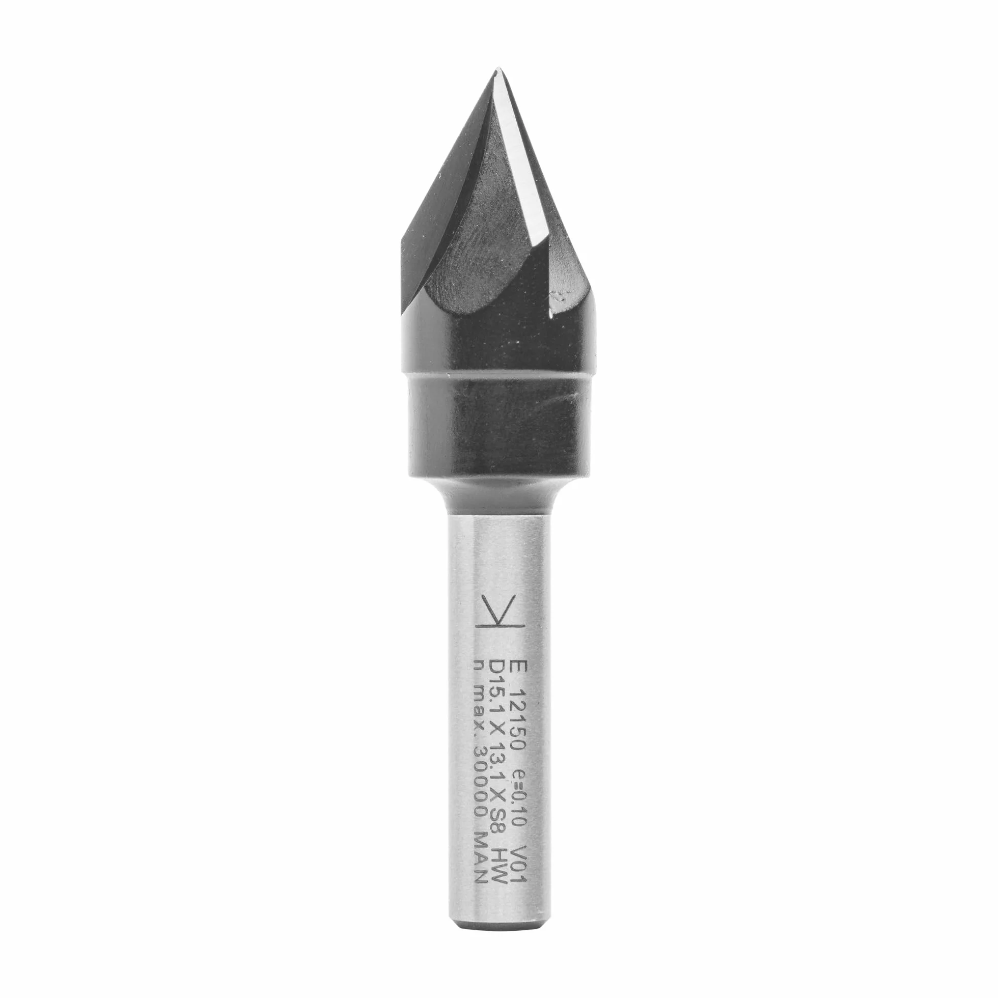 ENT 12150 Frez trzpieniowy w wegliku, chwyt (S) 8 mm, srednica (D) 15,1 mm, NL 13,1 mm, E 60°, Z3, SL 32 mm, z glowica pelnoweglikowa