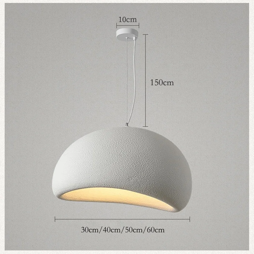 Lampa Wisząca Wabi-sabi Nowoczesny Żyrandol Do Jadalni Abażur Z Imitacji Kamienia Projekt Ptasiego Gniazda Kreatywny Wisząca Lampa Do Sypialni Salon Jadalnia Wyspa Kuchenna Przedpokój Biały(60cm)