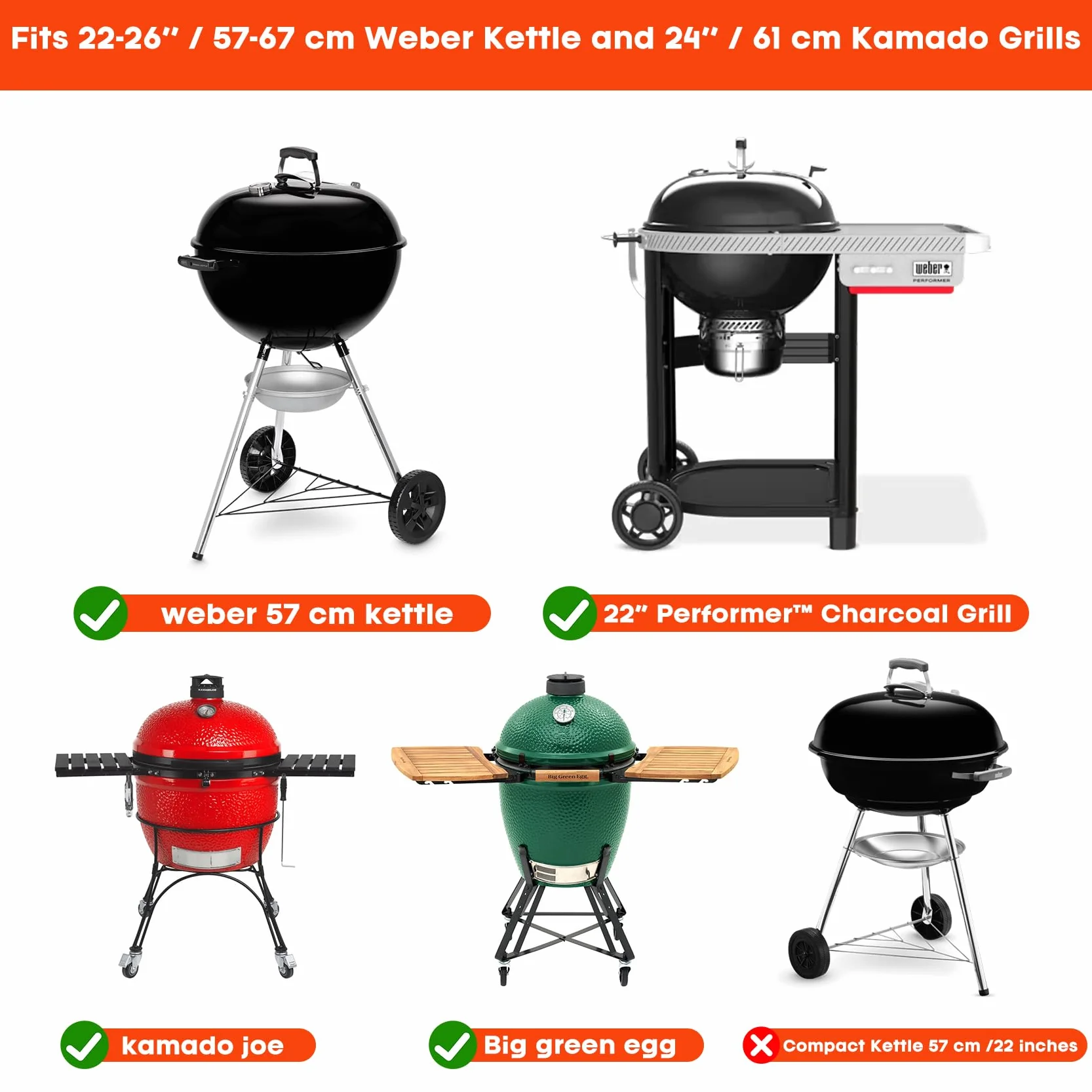 onlyfire Kosz na węgiel drzewny ze stali nierdzewnej do Weber 57/67 cm i WSM, Big Green Egg, Kamado Joe