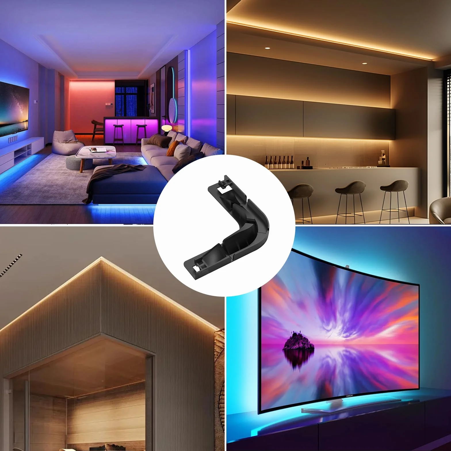 BOXPUT łącznik bezszwowa wtyczka do taśm LED, uniwersalne listwy, pasują do taśm LED 8-12 mm, zestaw 4 szt