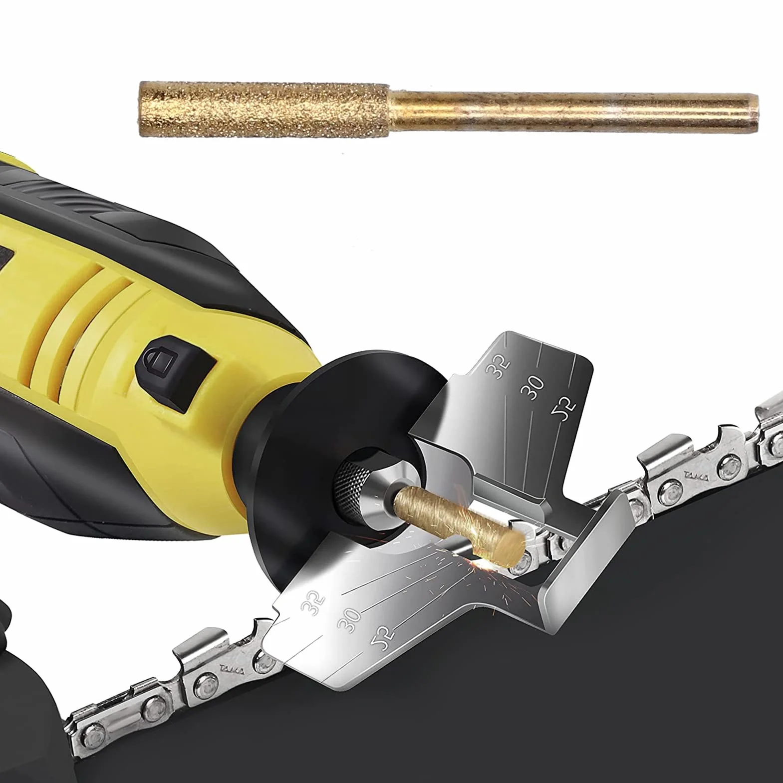 Diamentowe ostrzarki do łańcuchów piłowych 4 mm zestaw 20 sztuk