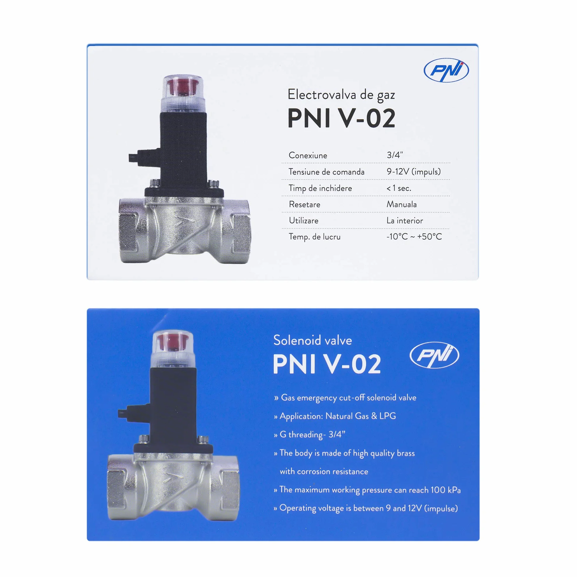 PNI V02 zawór elektromagnetyczny 3/4 cala