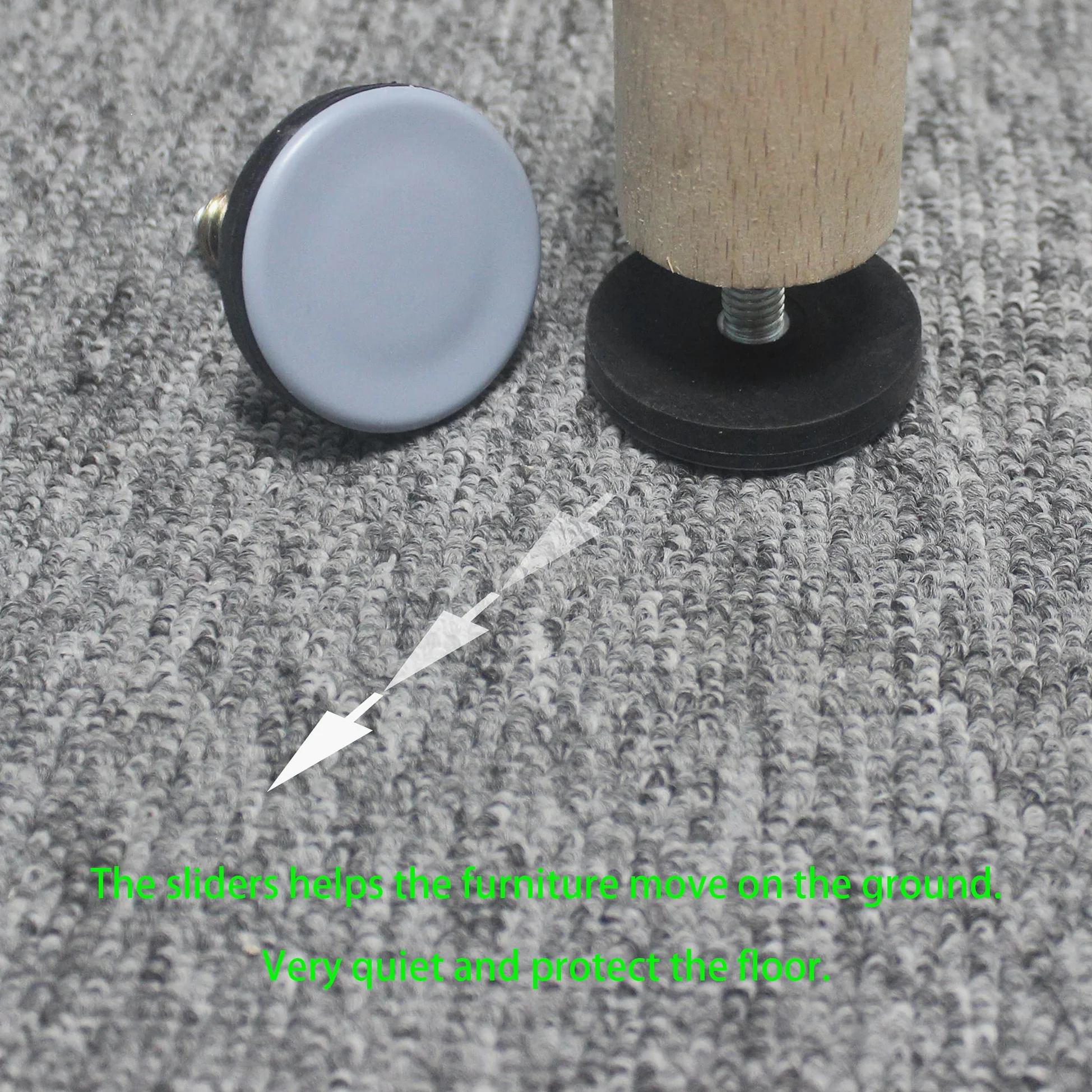 Niwelator do mebli PTFE (teflon) spód (50 mm duża podstawa 3/8-16,8 szt.), podkładki do regulacji chwytu gwintowanego, stół/krzesło/szafka/sofa, średnie regulowane poziomowanie nóg, montaż