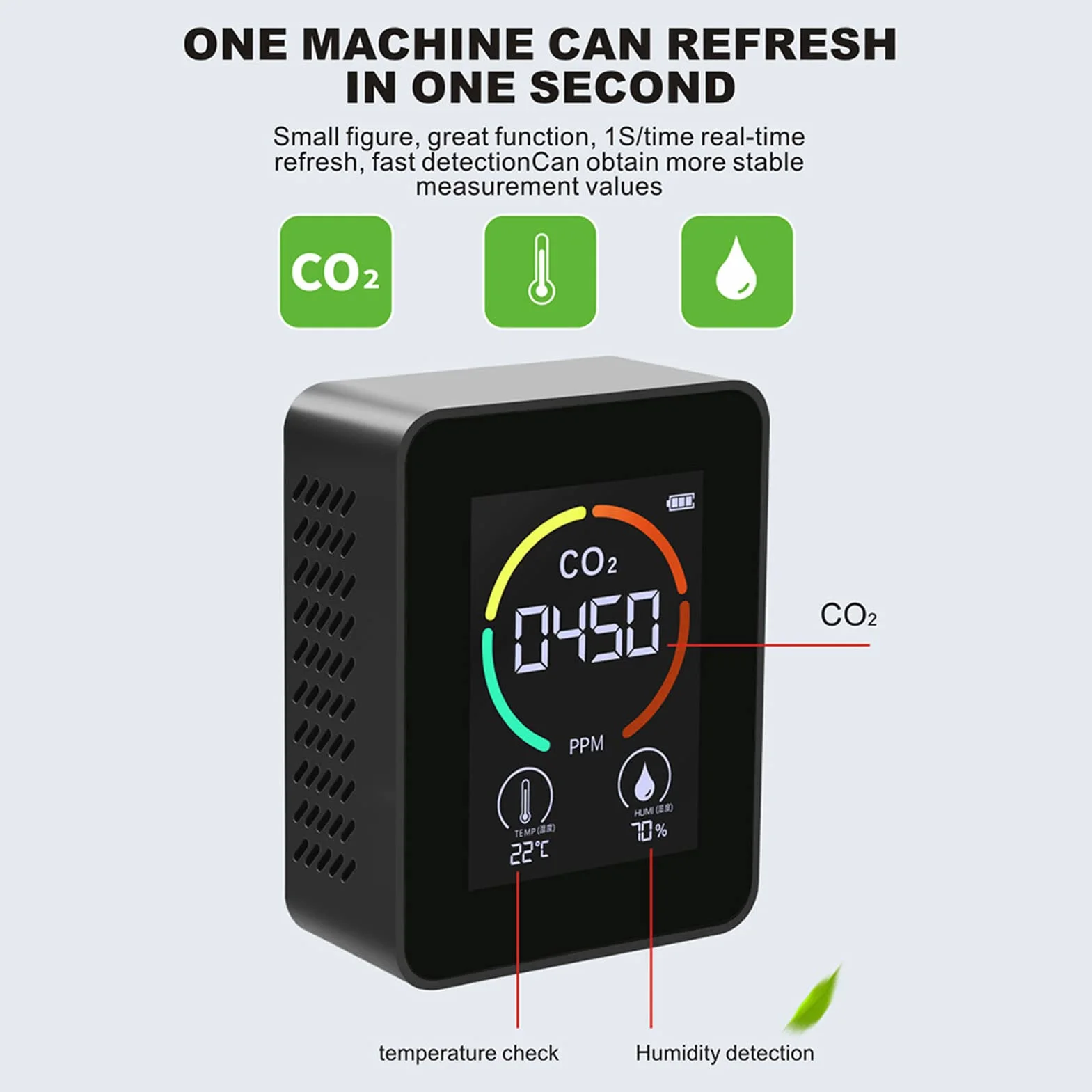 Czujnik CO2 Monitor jakości powietrza z czujnikiem TVOC Monitor w czasie rzeczywistym, łatwy odczyt do domu