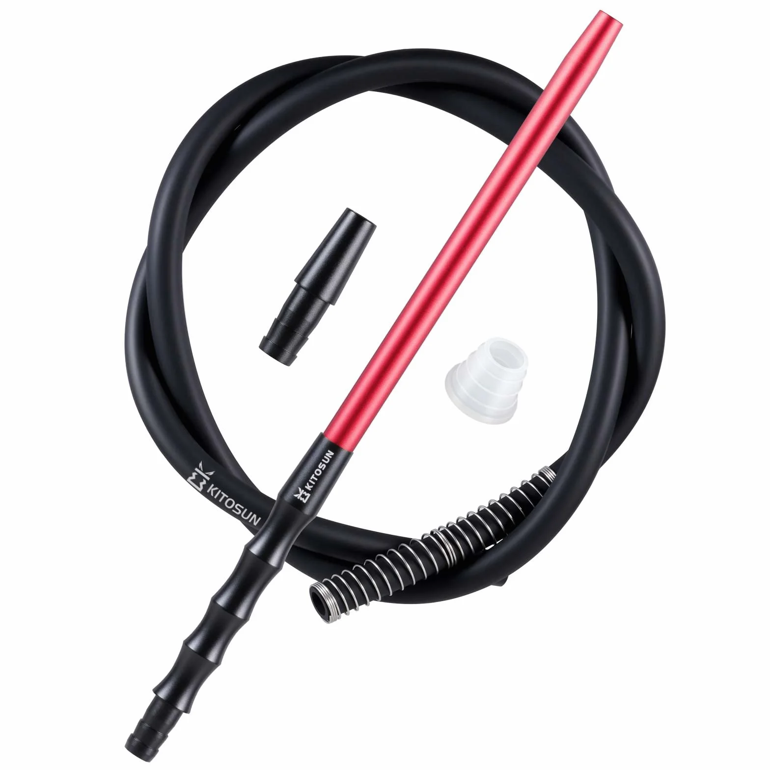 Kitosun D-Hose Zestaw węży do fajki wodnej 33,5 cm 1,5 m aluminiowy silikonowy adapter sprężyna uszczelka